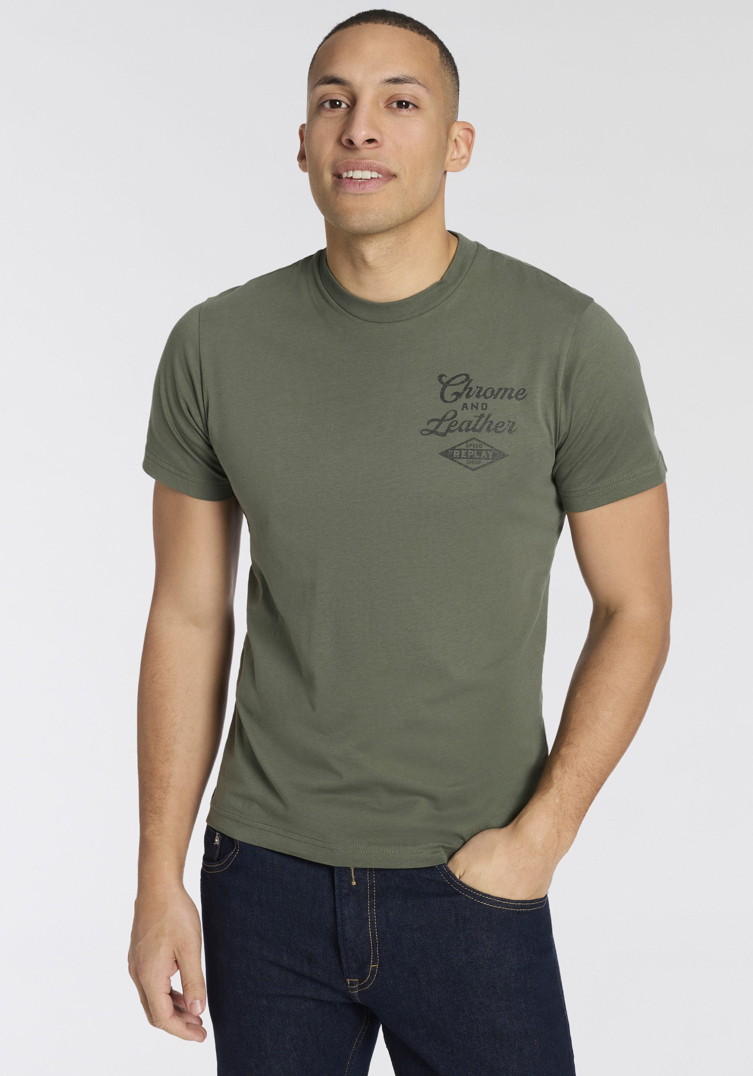 Replay T-Shirt mit Print, Rundhalsausschnitt günstig online kaufen