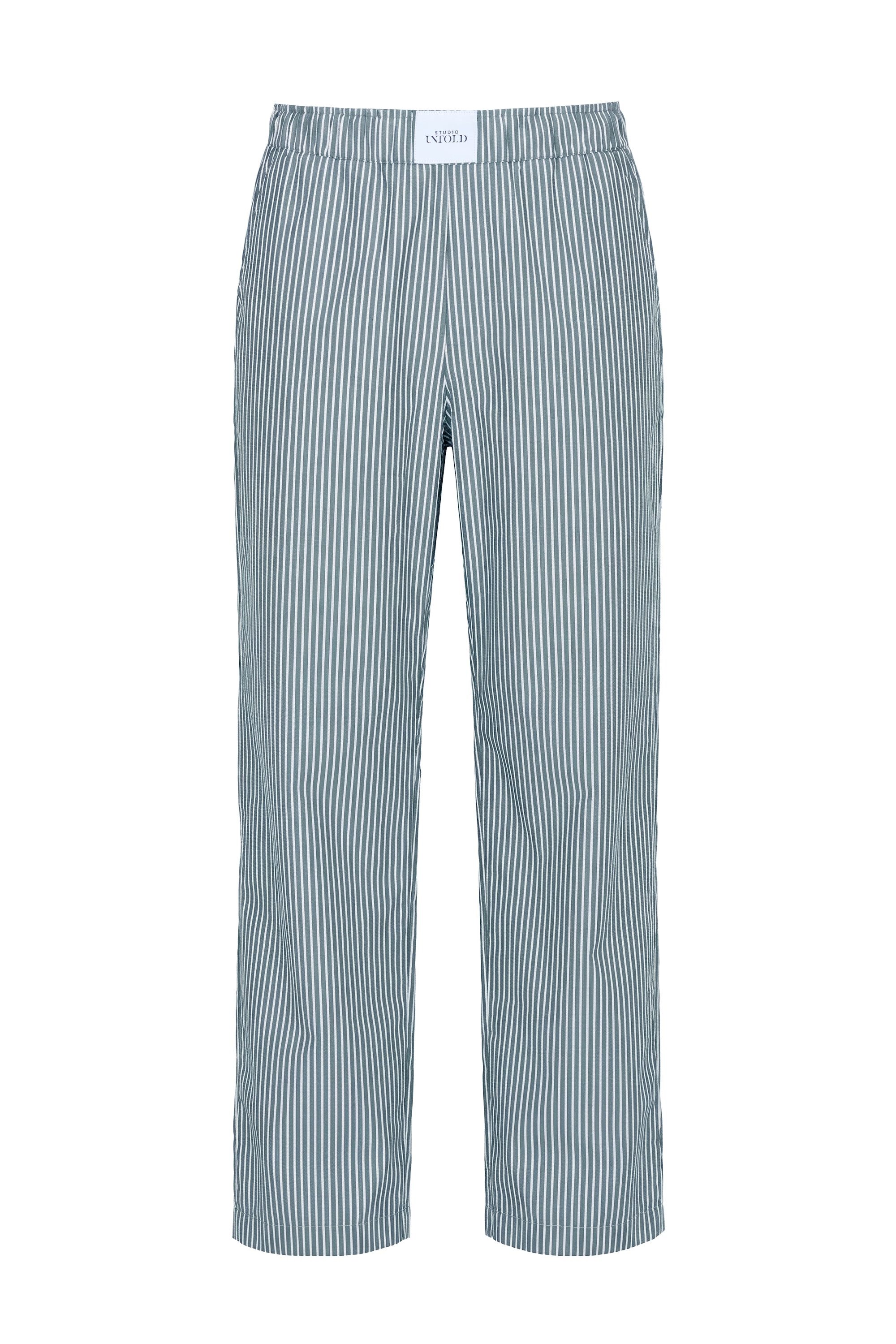 Studio Untold Schlupfhose Hose Wide Legs Streifen Patch Elastikbund günstig online kaufen