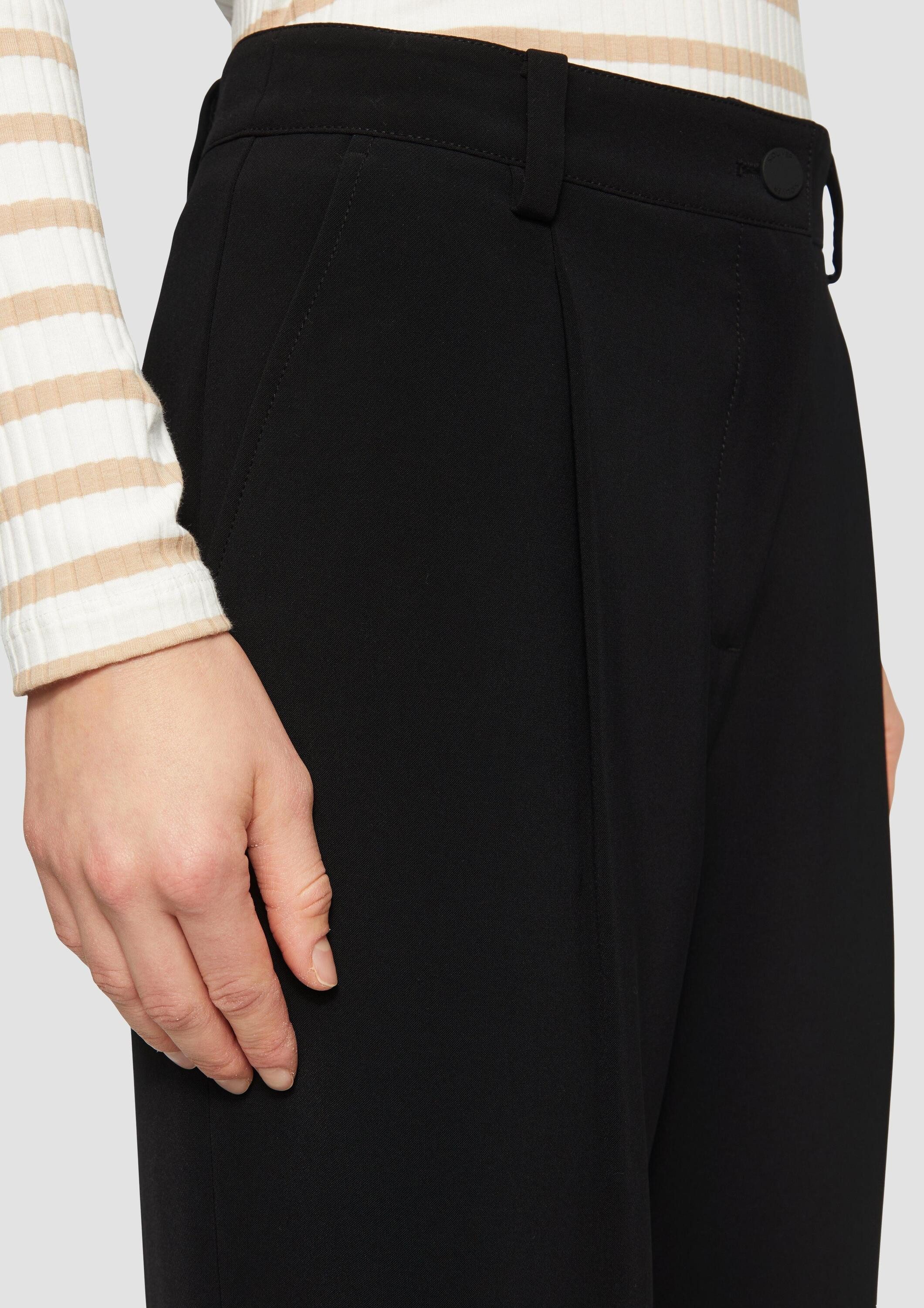 s.Oliver 7/8-Hose Hose Cropped Hose mit Barrel Leg und Saum-Detail