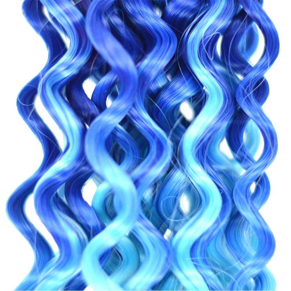 YOUR Pack Ombre MyBraids Wave Flechthaar Braids Zöpfe Wellig 3er Kunsthaar-Extension 15-WS BRAIDS! Blau-Hellblau Crochet Deep