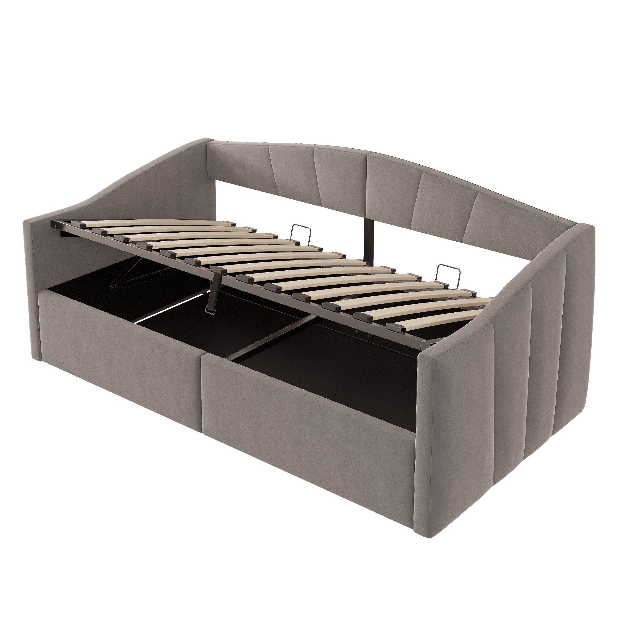 OKWISH Schlafsofa Polsterbett Stauraumbett, mit hydraulischem günstig online kaufen