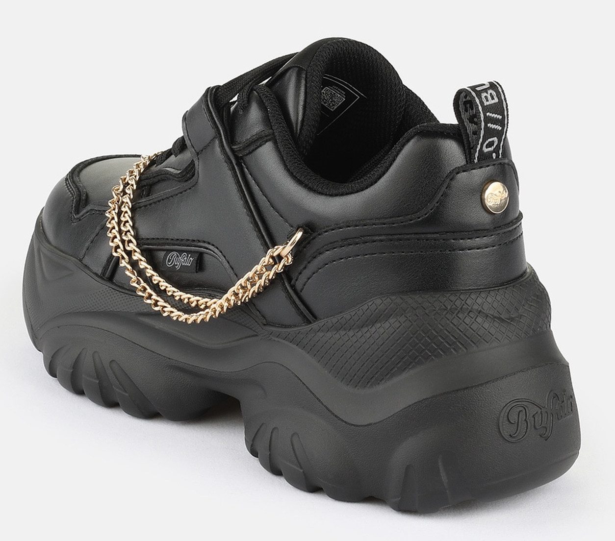 Buffalo Bliss Chain Plateausneaker Halbschuh, Schnürschuh, Chunky Sneaker mit Zierkette