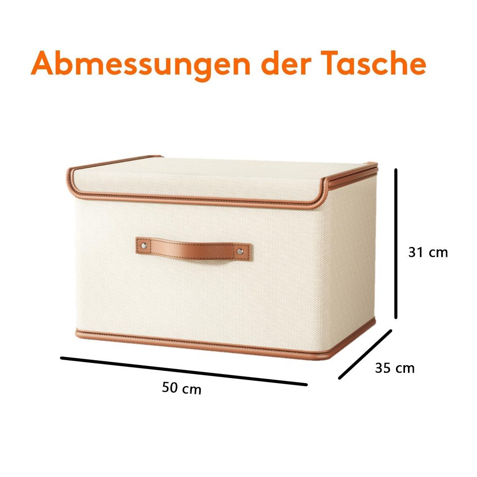 Thumbnail - Coonoor Aufbewahrungsbox Aufbewahrungsboxen mit Deckel, Faltbare Aufbewahrungskiste mit Griff (1 St), Ordnungsboxen Klei...