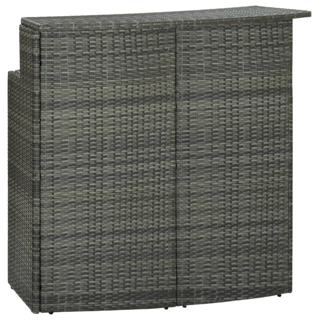 furnicato Bartisch Geschwungener aus PE-Rattan mit Stahlgestell 120x55x110 cm (1-St)