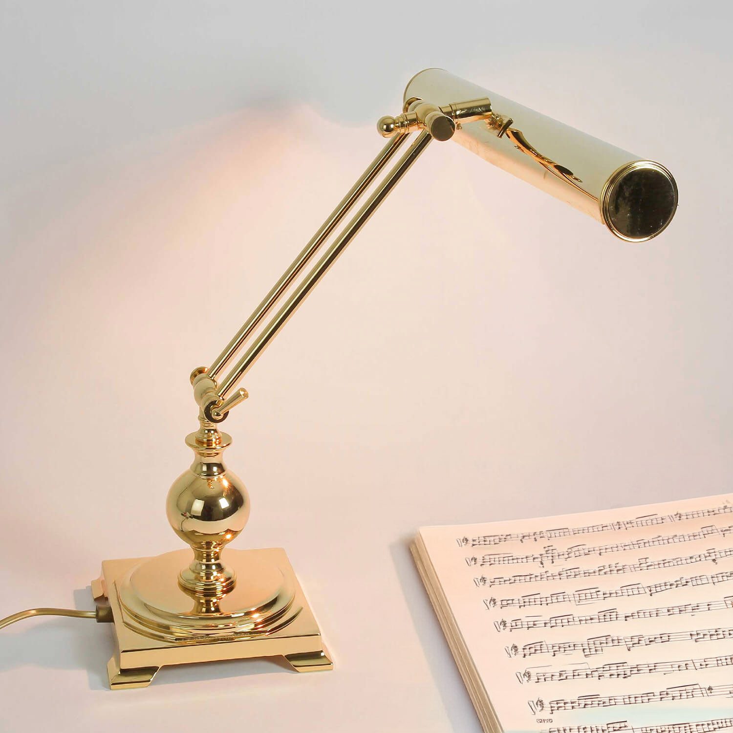 Licht-Erlebnisse Schreibtischlampe LAMPADE SCRIVANIA, ohne Leuchtmittel, Tischlampe Schreibtisch Echt-Messing Gold 24K E14 flexibel Handarbeit