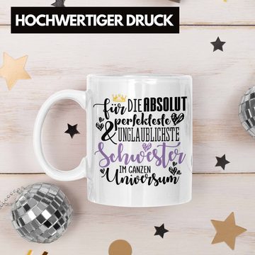 Trendation Tasse Trendation - Beste Schwester Geschenk Tasse Kaffeetasse Geburtstag Weihnachten Geschenkideen Schwestern Bruder Lustig Best Sister