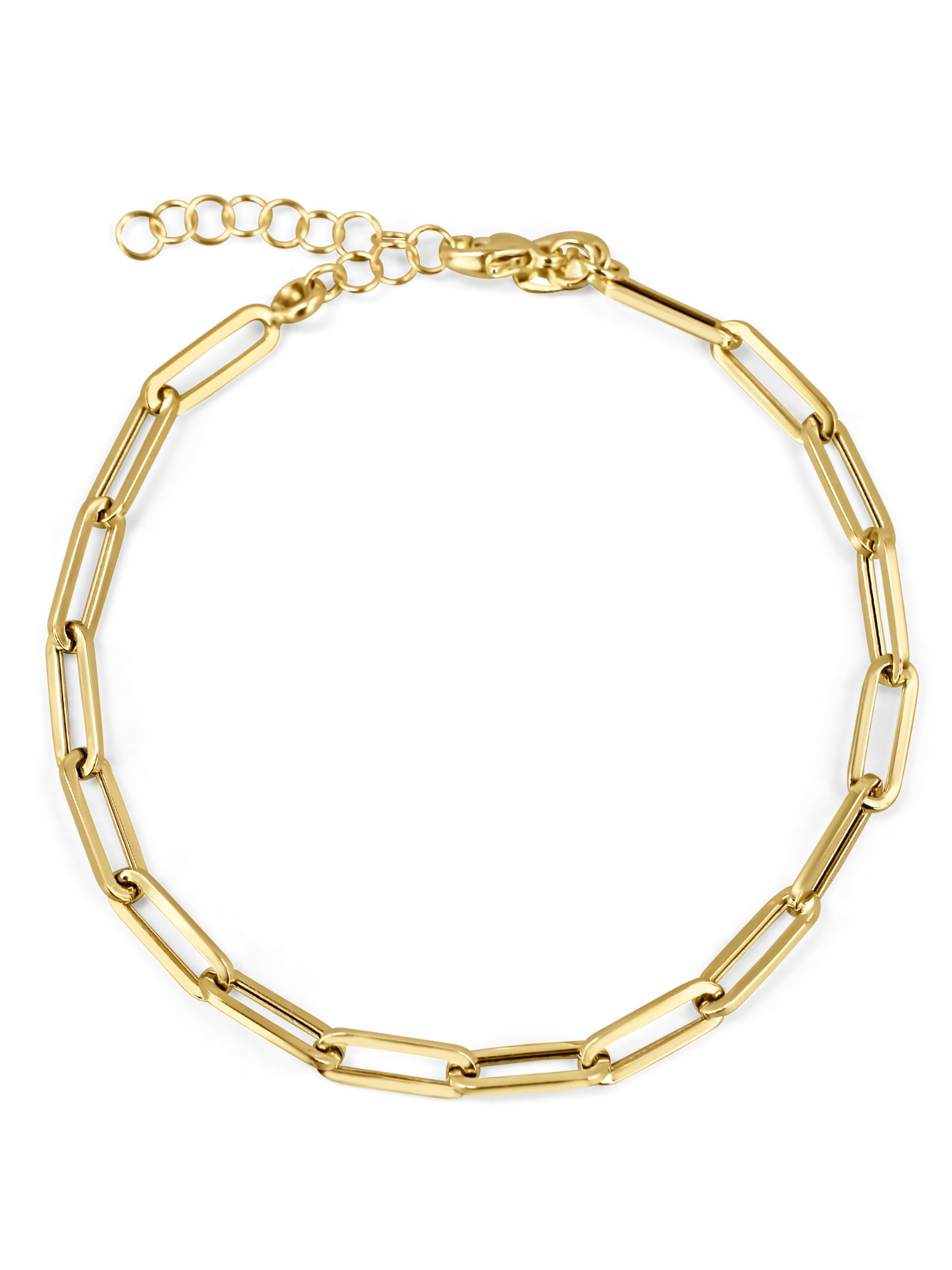 Goldarmband Paperclip-Armband 14K Gold – 18+2 cm, Hellgold