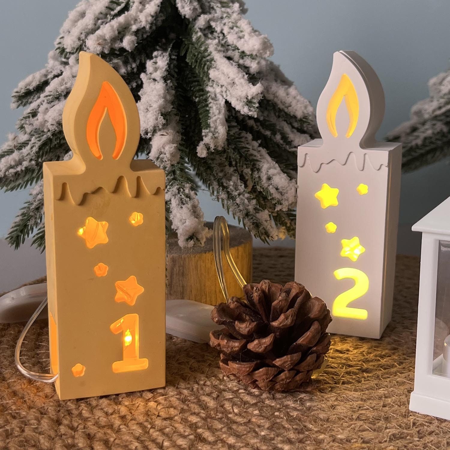 Coonoor Modellierwerkzeug Weihnachten Silikon Gießform 1-4 Kerzenform Weihnachtsdekoration, (1 St) – Bild 3 von 5