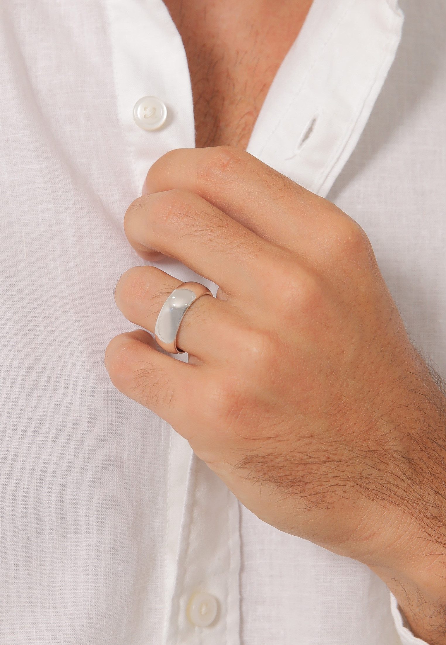 Kuzzoi Silberring Herren Bandring Basic Breit Klassik 925 Silber