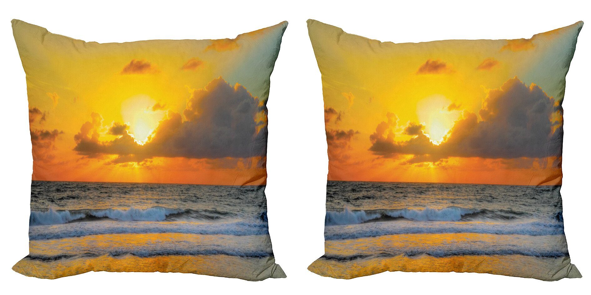 Kissenbezüge Modern Accent Doppelseitiger Digitaldruck, Abakuhaus (2 Stück), Meer Sunset Beach in Brasilien Stadt