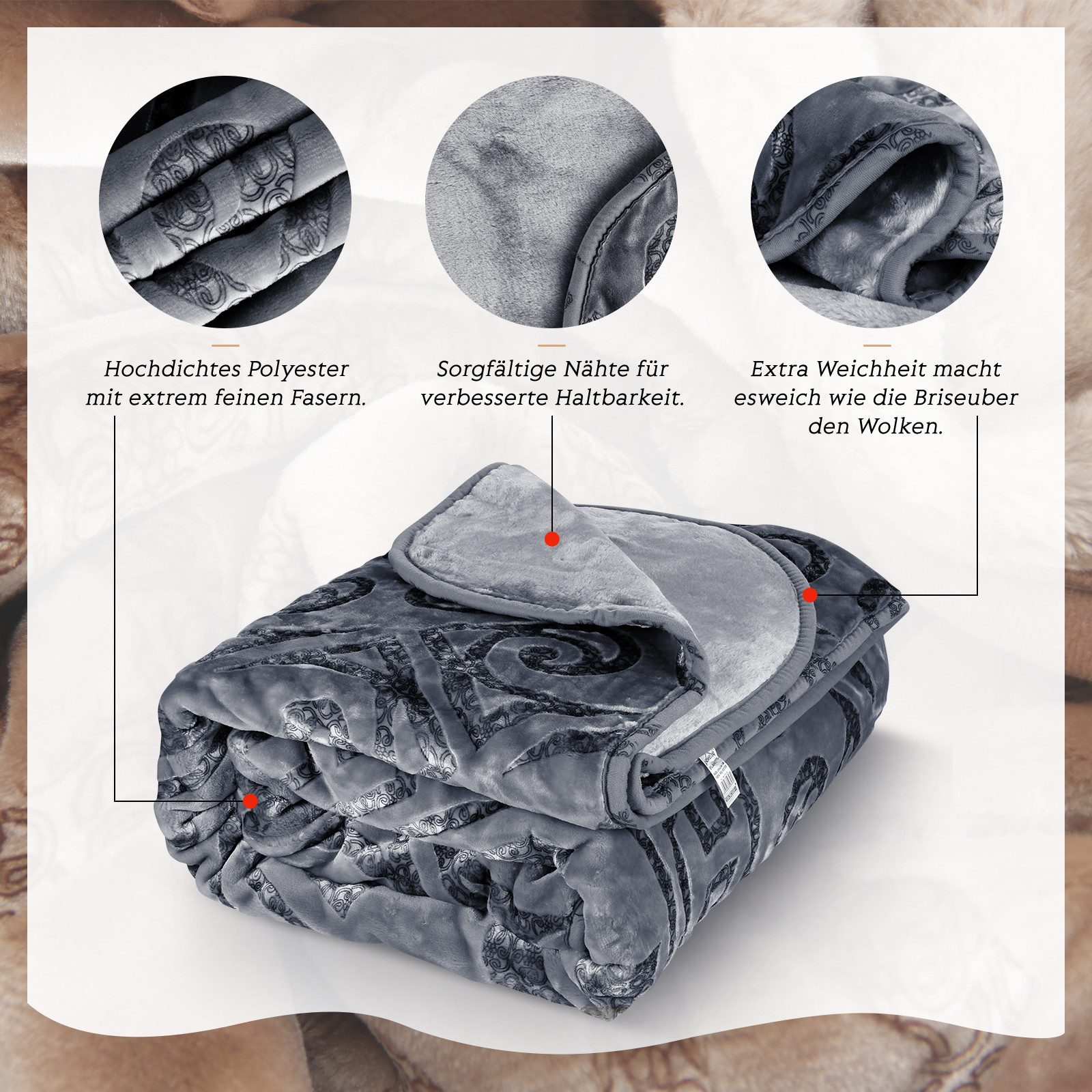 Wohndecke Kuscheldecke Flauschig 200x240 Warm Weiche Bettdecke Einfarbig, H günstig online kaufen