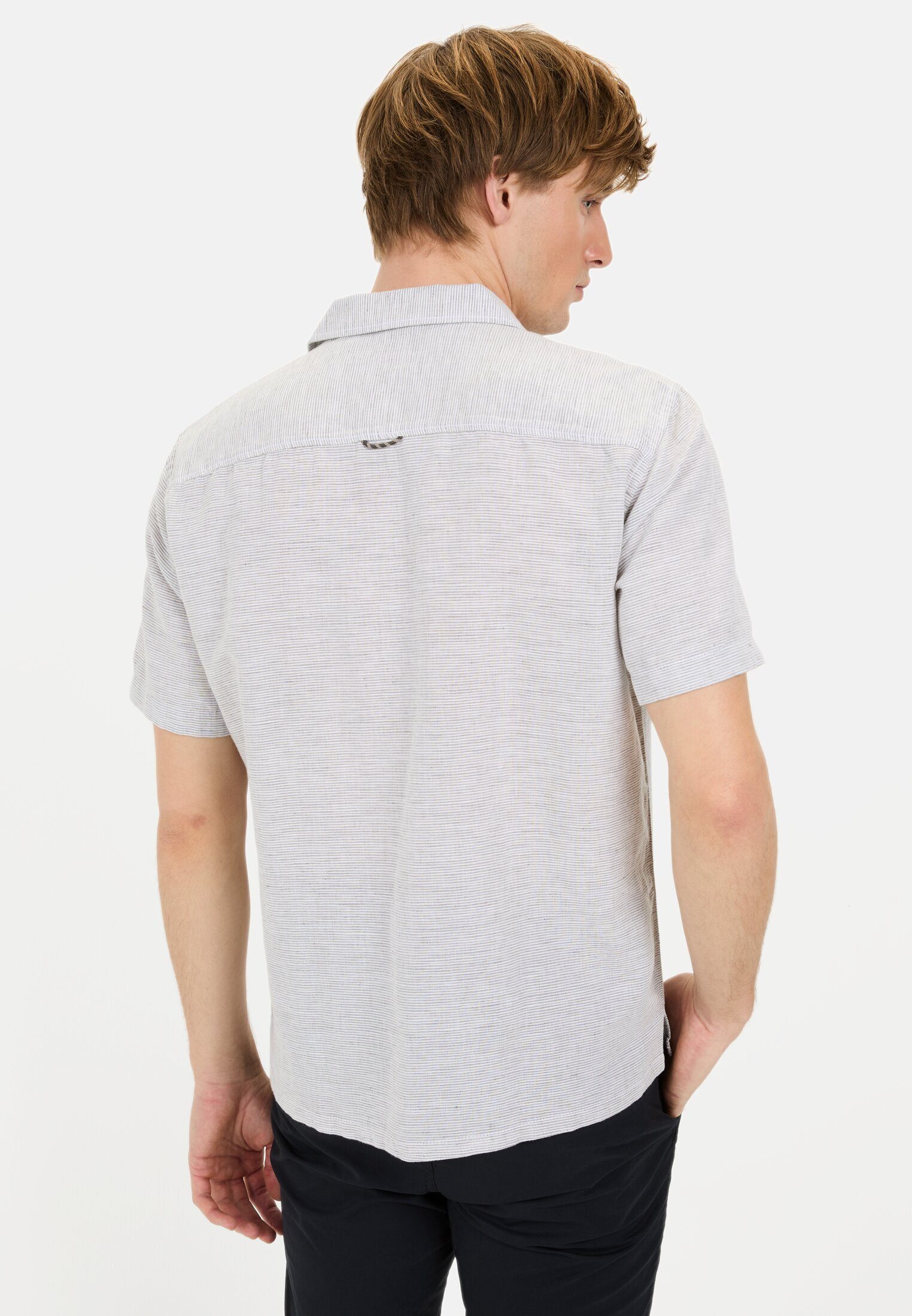 camel active Kurzarmhemd aus Leinen-Baumwoll-Mix Resortkragen günstig online kaufen