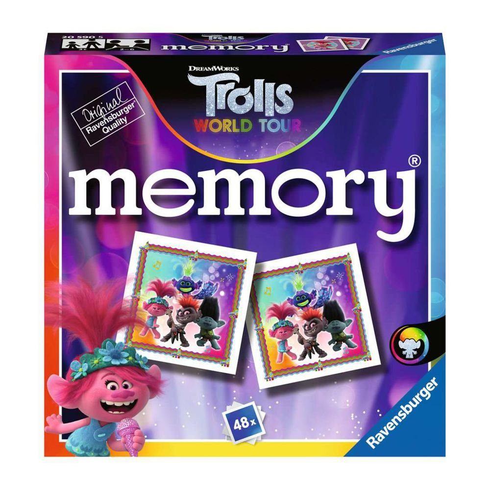 Trolls Spiel, Memory Memory® 2 48 Mini World Ravensburger Karten Trolls Tour Spiel