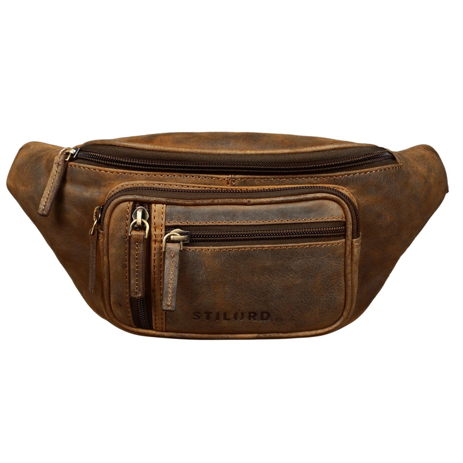STILORD Bauchtasche "Greg" Bauchtasche / Gürteltasche Echtes Leder für Damen Herren Groß