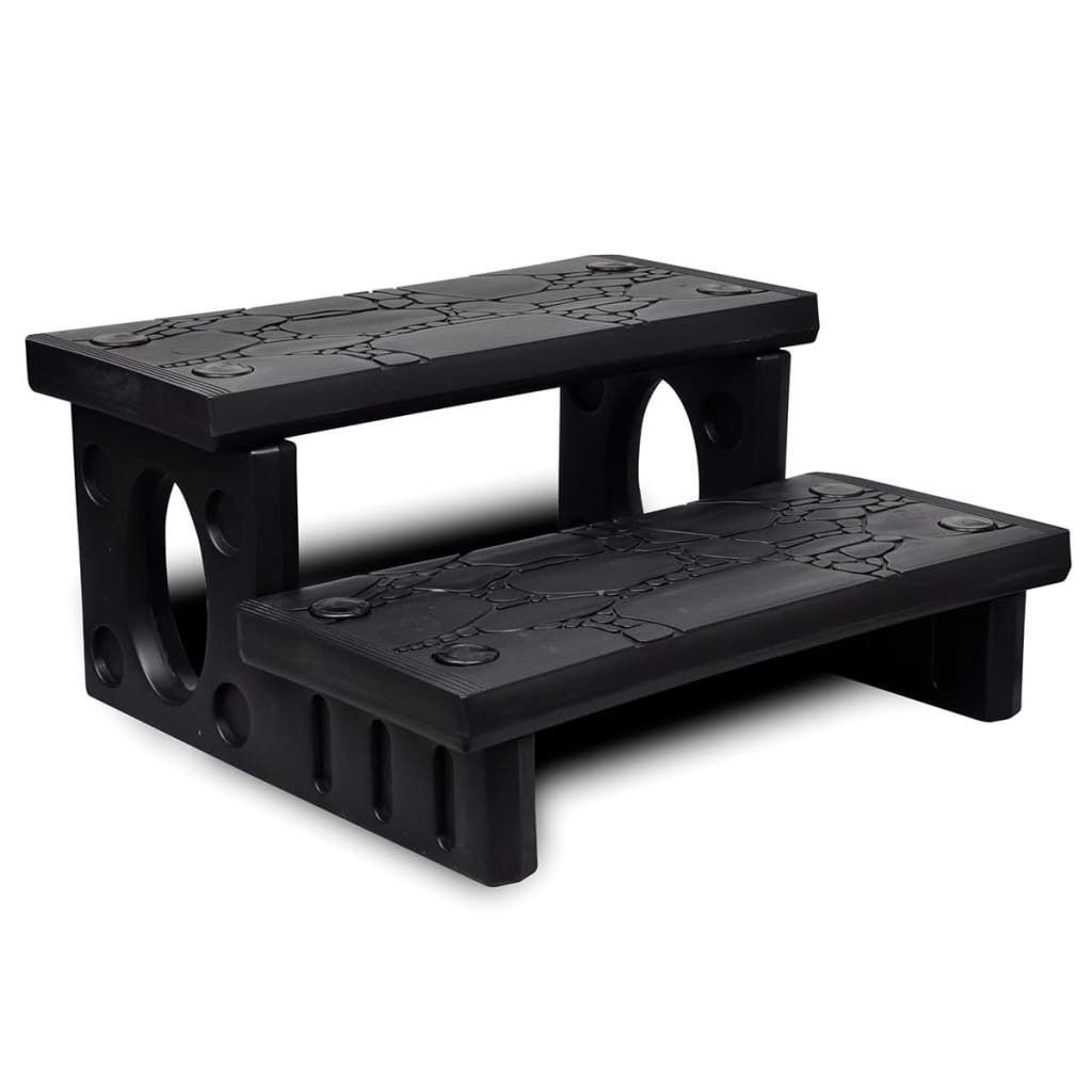vidaXL Poolleiter NA Poolleiter Whirlpooltreppe Kunststoff Whirlpooltreppe Schwarz