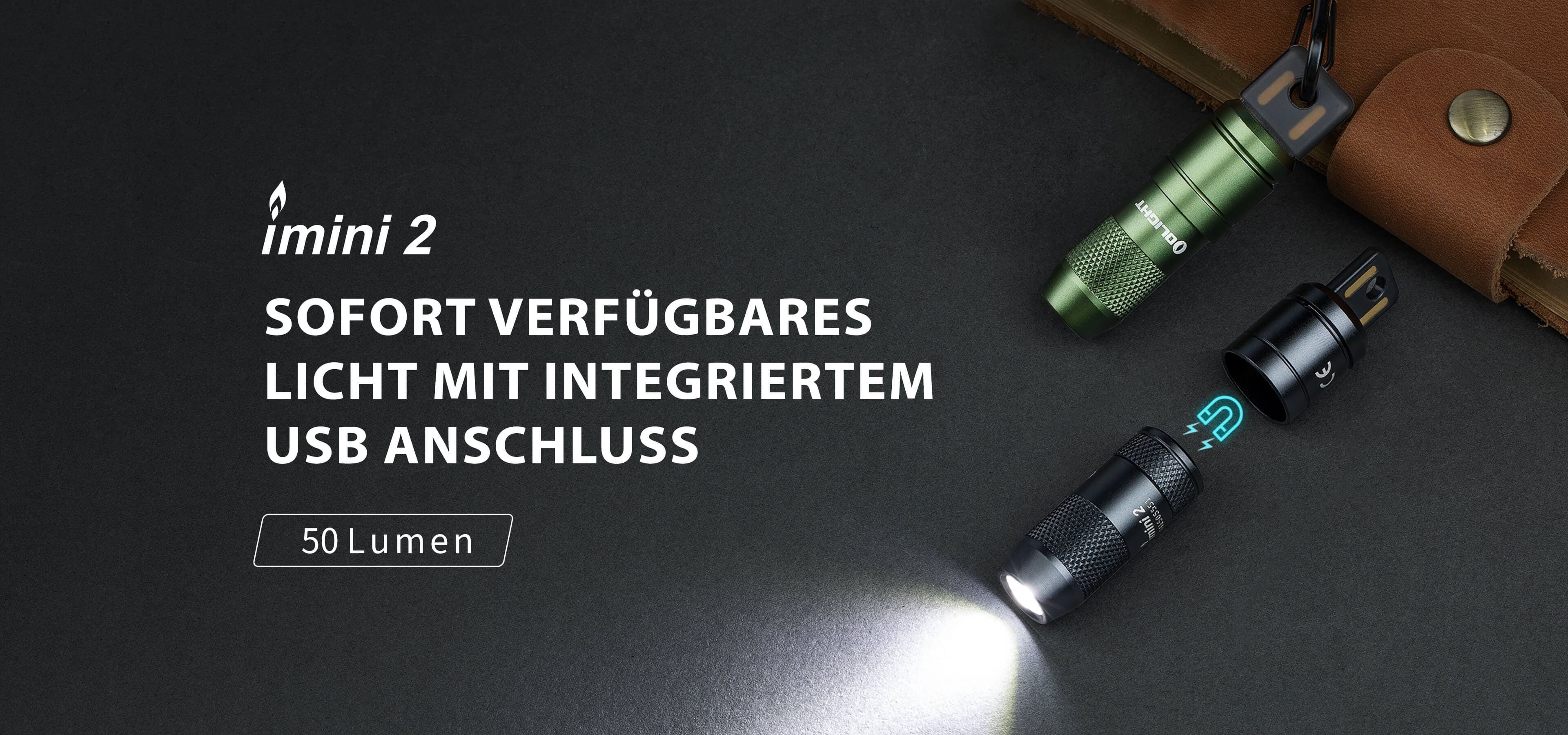 OLIGHT Taschenlampe Olight imini 2 EOS Schwarz Taschenlampe wiederaufladbare