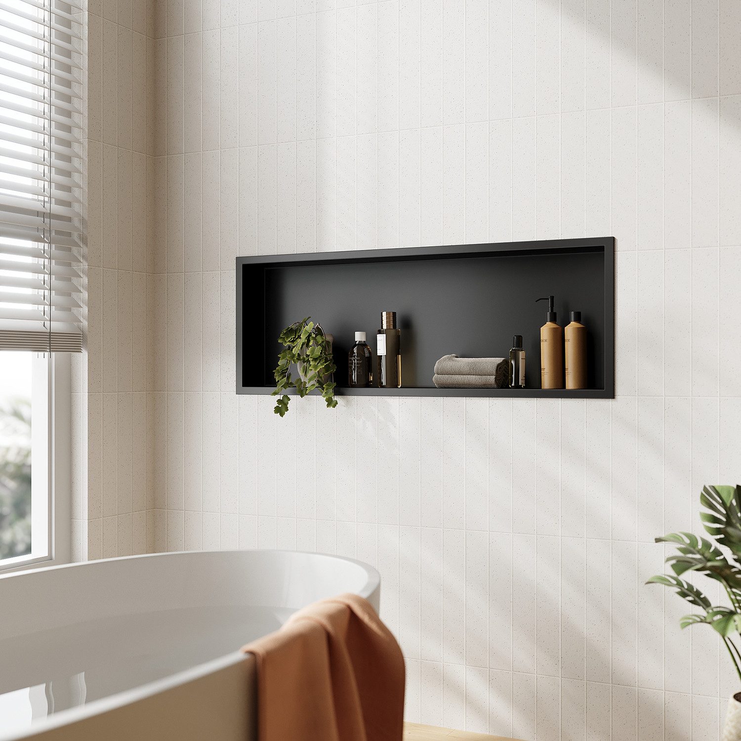 SONNI Duschwand Wandnische,Badezimmer/Küche/Wohnzimmer verfügbar,In die Wand