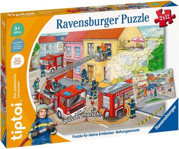 Ravensburger Puzzle tiptoi® Puzzle für kleine Entdecker: Rettungseinsatz, 12 Puzzleteile, Made in Europe, FSC® - schützt Wald - weltweit