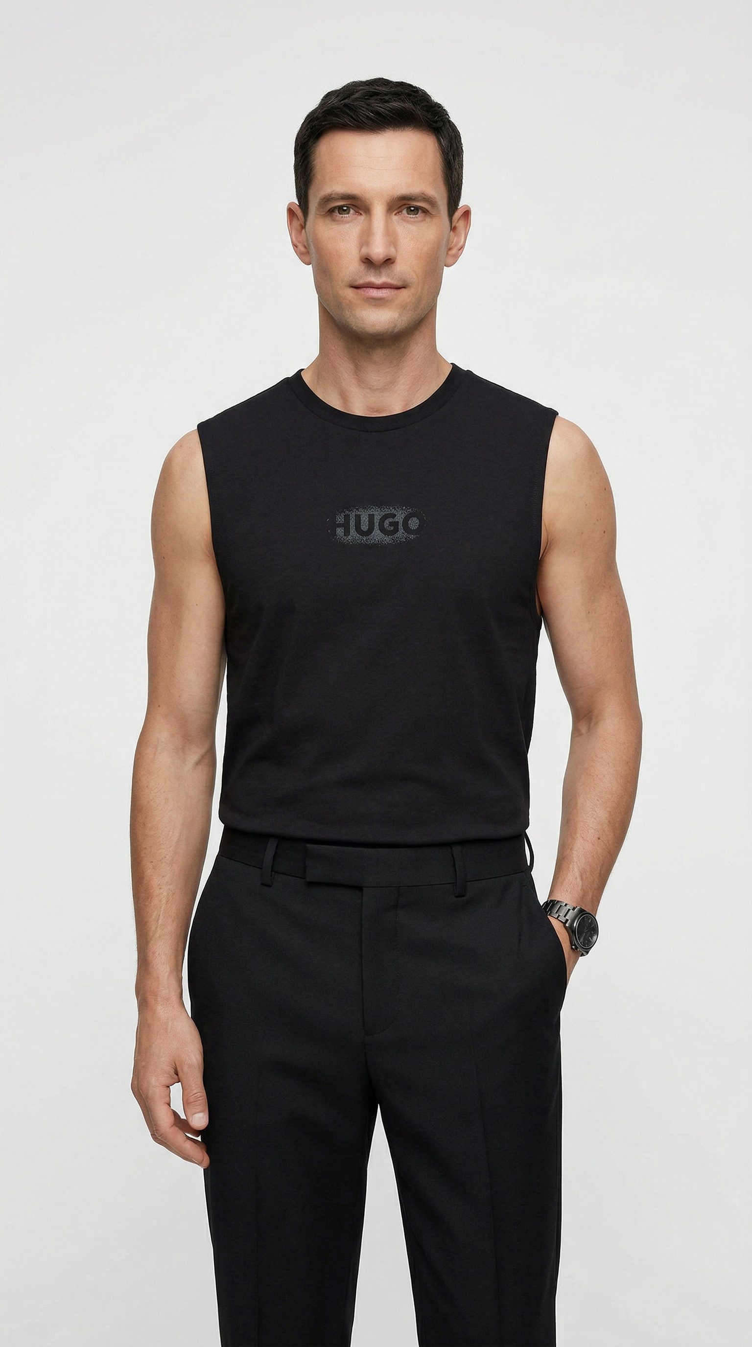 HUGO Tanktop aus Baumwoll-Jersey mit Logo-Print günstig online kaufen
