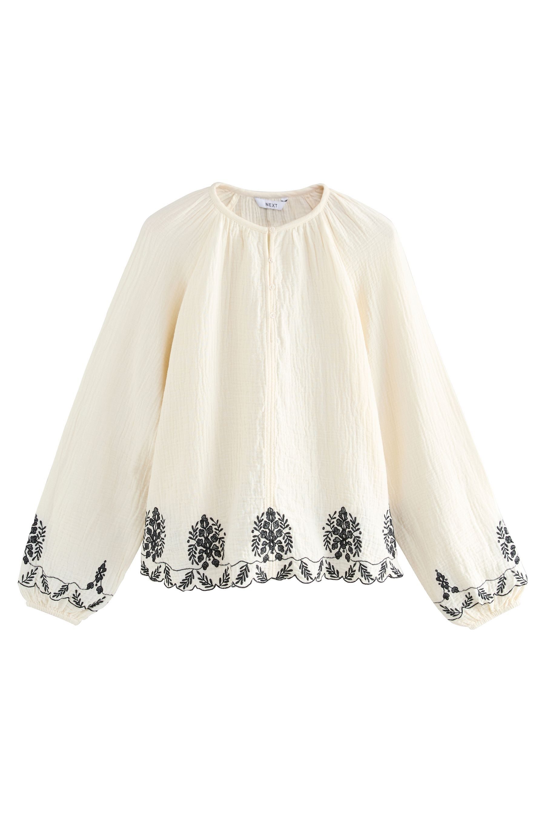 Next Langarmbluse Langarm-Bluse mit Stickarbeiten und günstig online kaufen