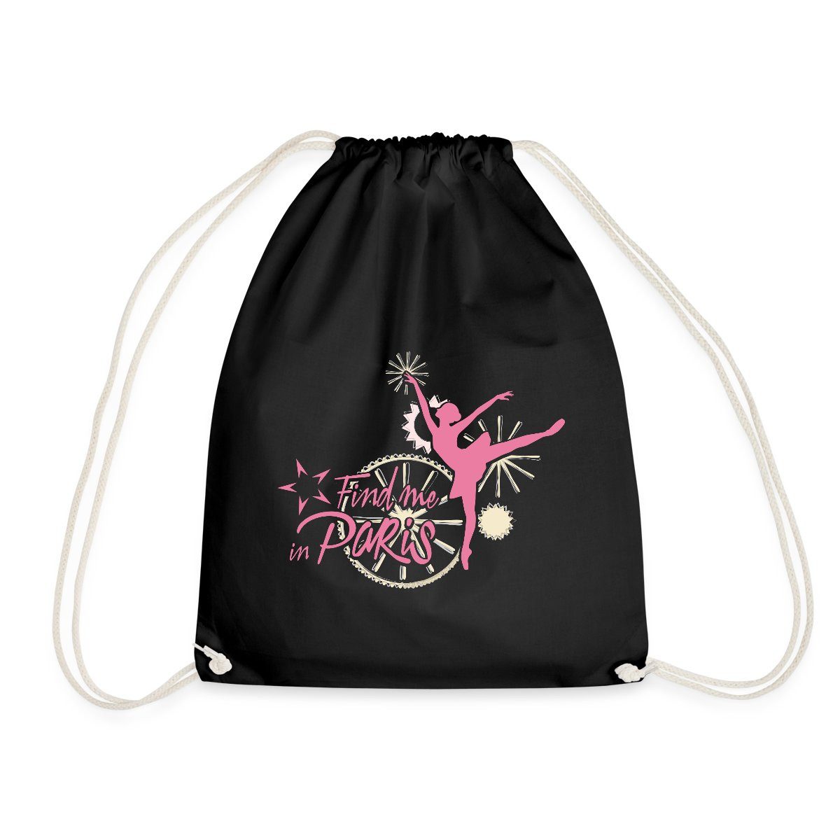Turnbeutel Find me in Paris Logo rosa Turnbeutel