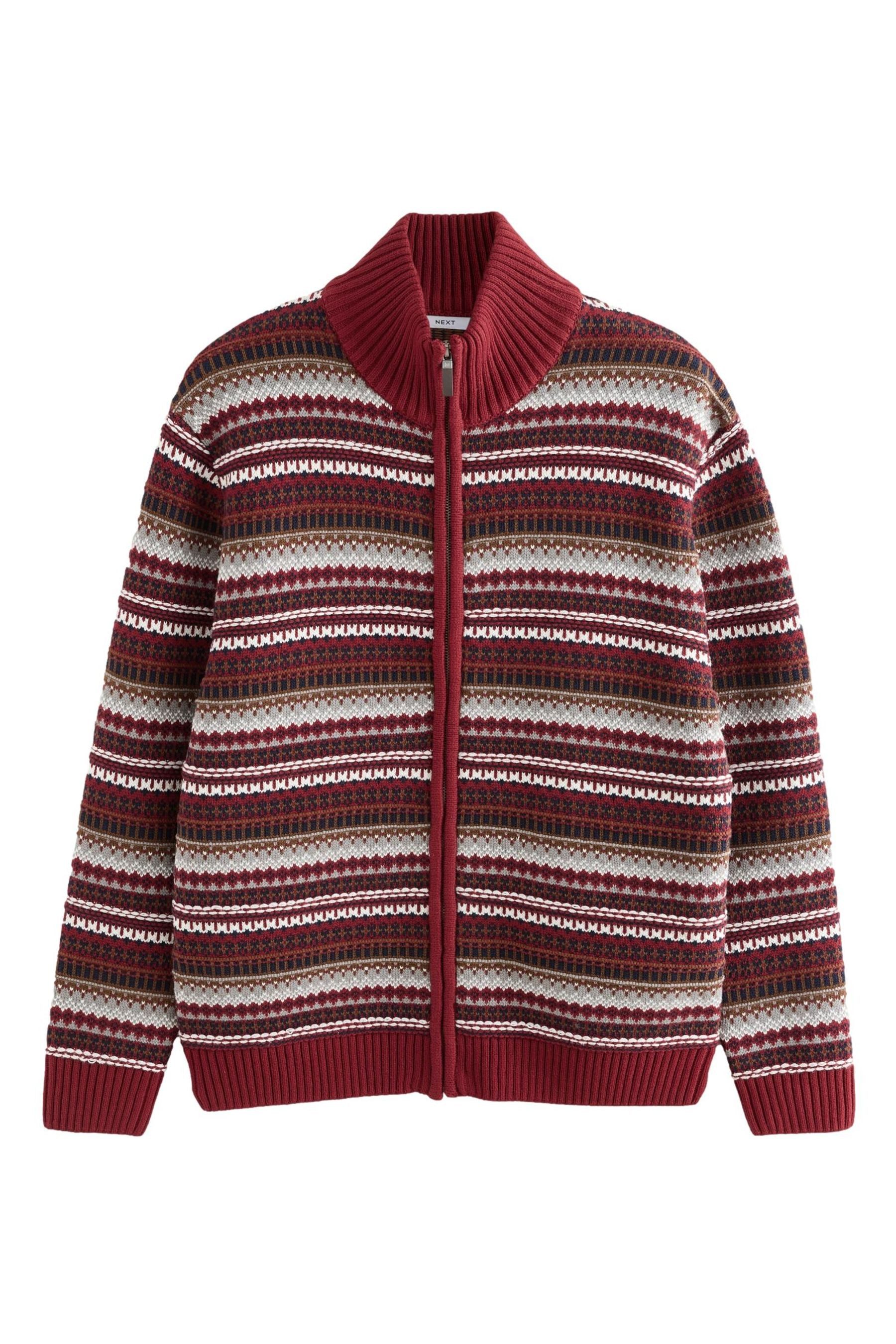 Next Strickjacke Regular Fit Fairisle-Strickjacke, Reißverschluss (1-tlg) günstig online kaufen
