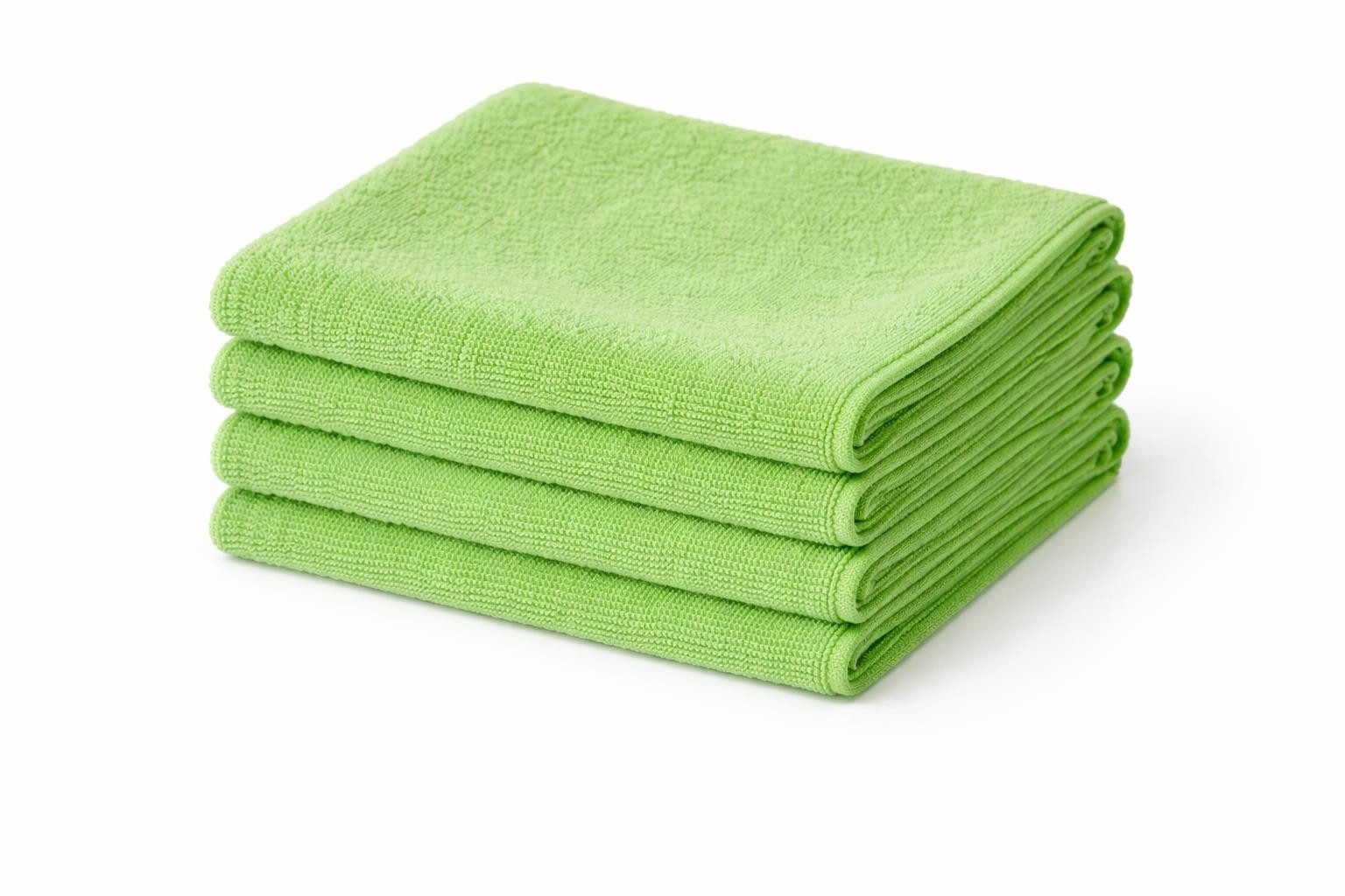 BAYLI 100er Set Mikrofasertücher 38x38 cm 210g/m² Trockentuch - Farbe Grün Reinigungstuch