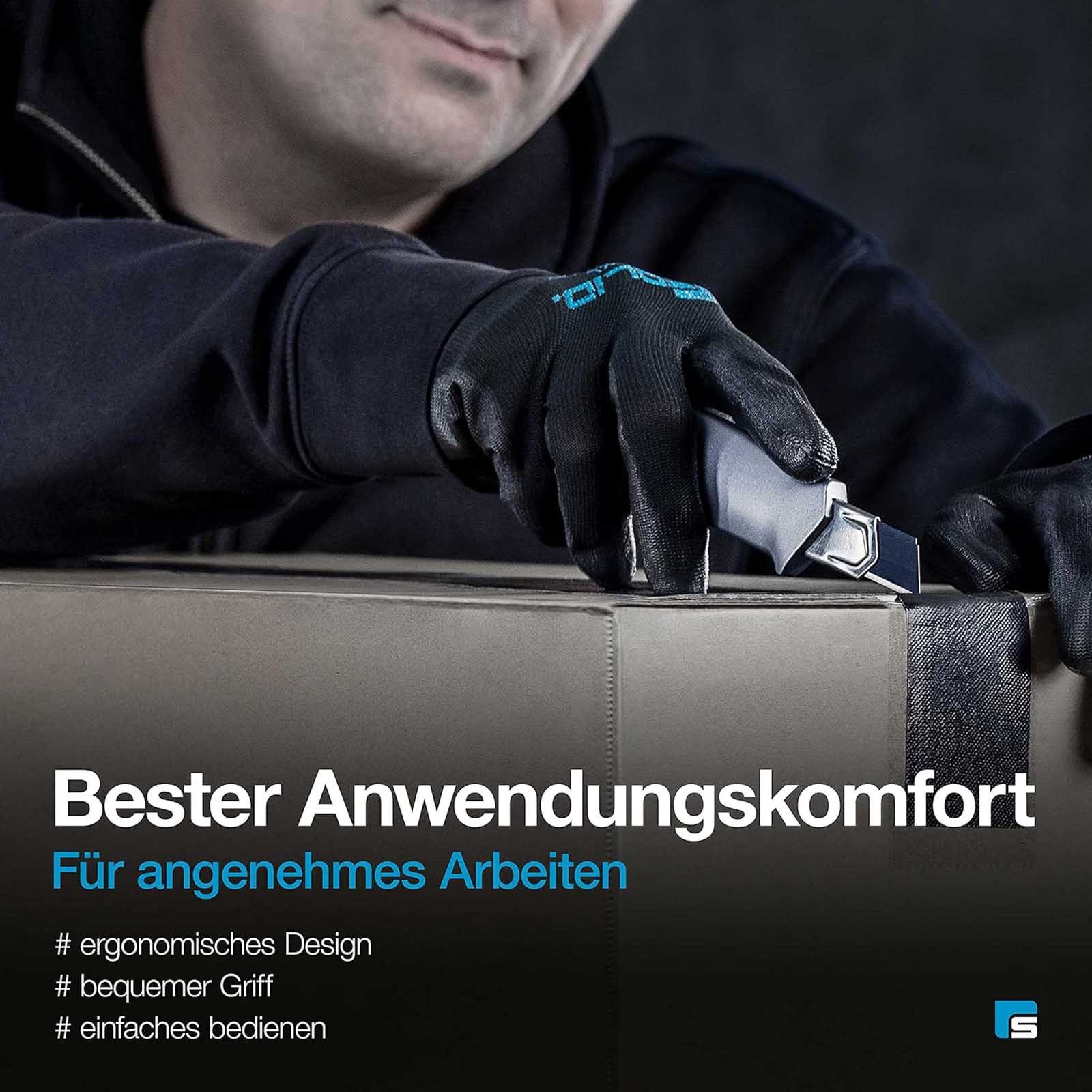 HAC24 Cuttermesser Profi Cuttermesser Teppichmesser Universalmesser Paketmesser, (1-tlg), aus Aluminium, mit scharfer Klinge