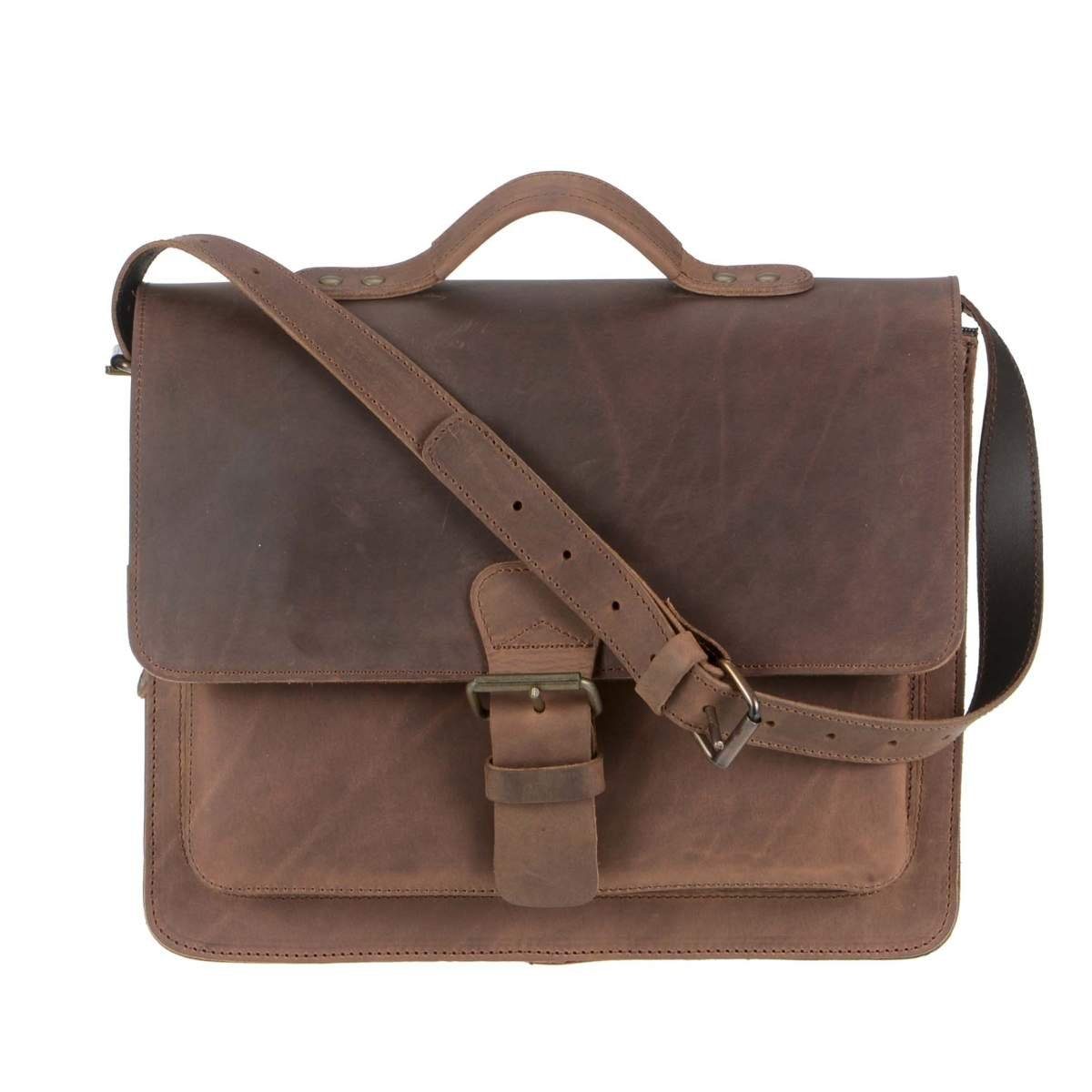 Ruitertassen Aktentasche Classic, 36 cm Schultasche mit 1 Fach, kleine Lehrertasche, rustikales Leder ranger braun