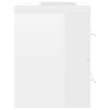 vidaXL Waschtisch Waschbeckenunterschrank Einbaubecken Hochglanz-Weiß Spanplatte 42 cm
