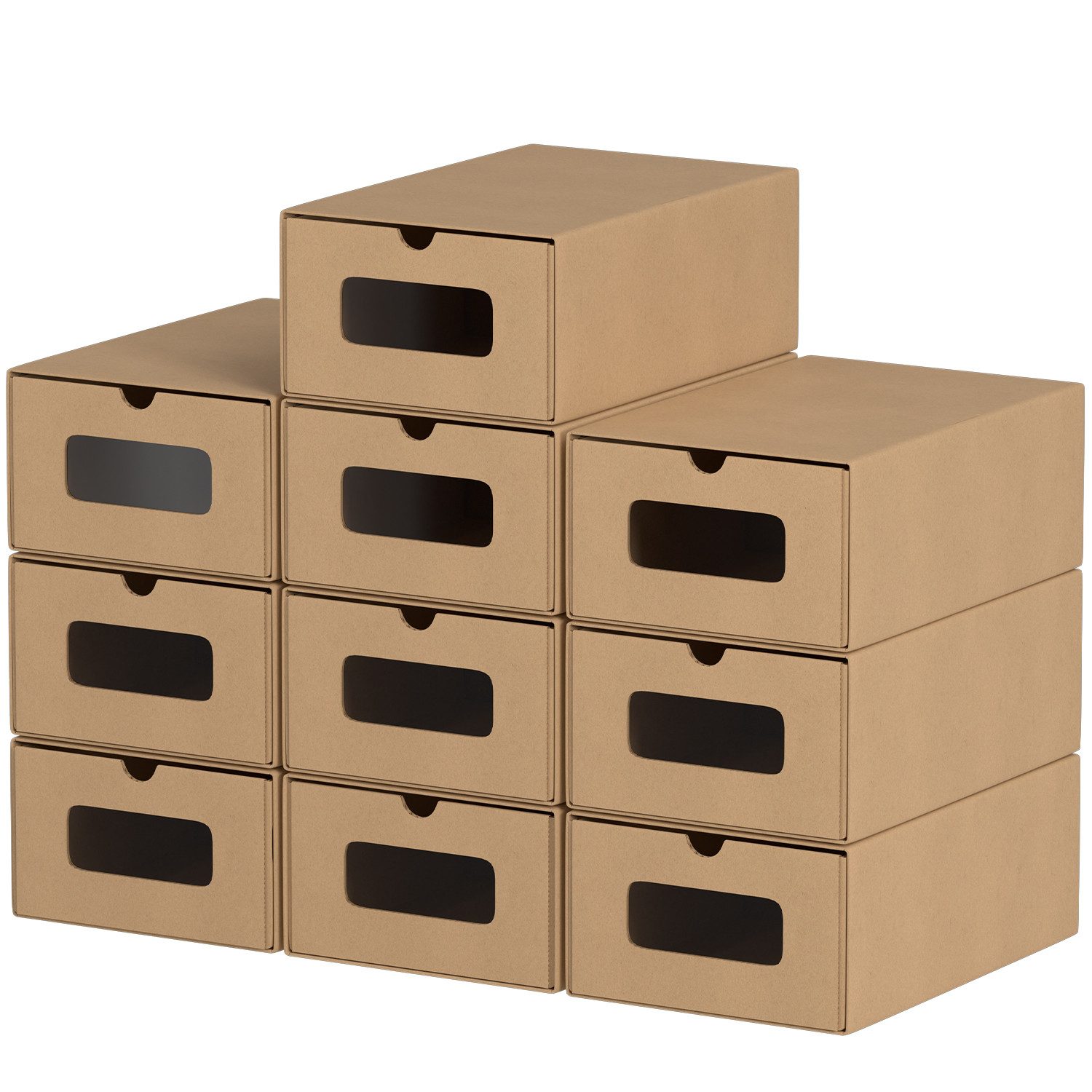 Schuhbox 10/20X Schuhboxen Boxen stapelbar mit Sichtfenster Schuhe Spielzeug