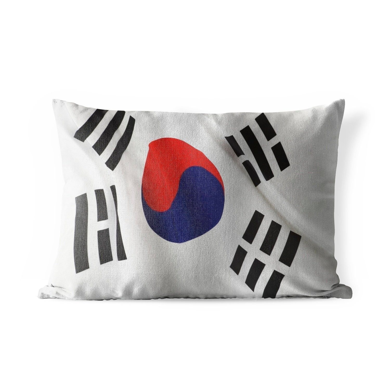 MuchoWow Dekokissen Nahaufnahme der Flagge von Südkorea, Outdoor-Dekorationskissen, Polyester, Dekokissenbezug, Kissenhülle