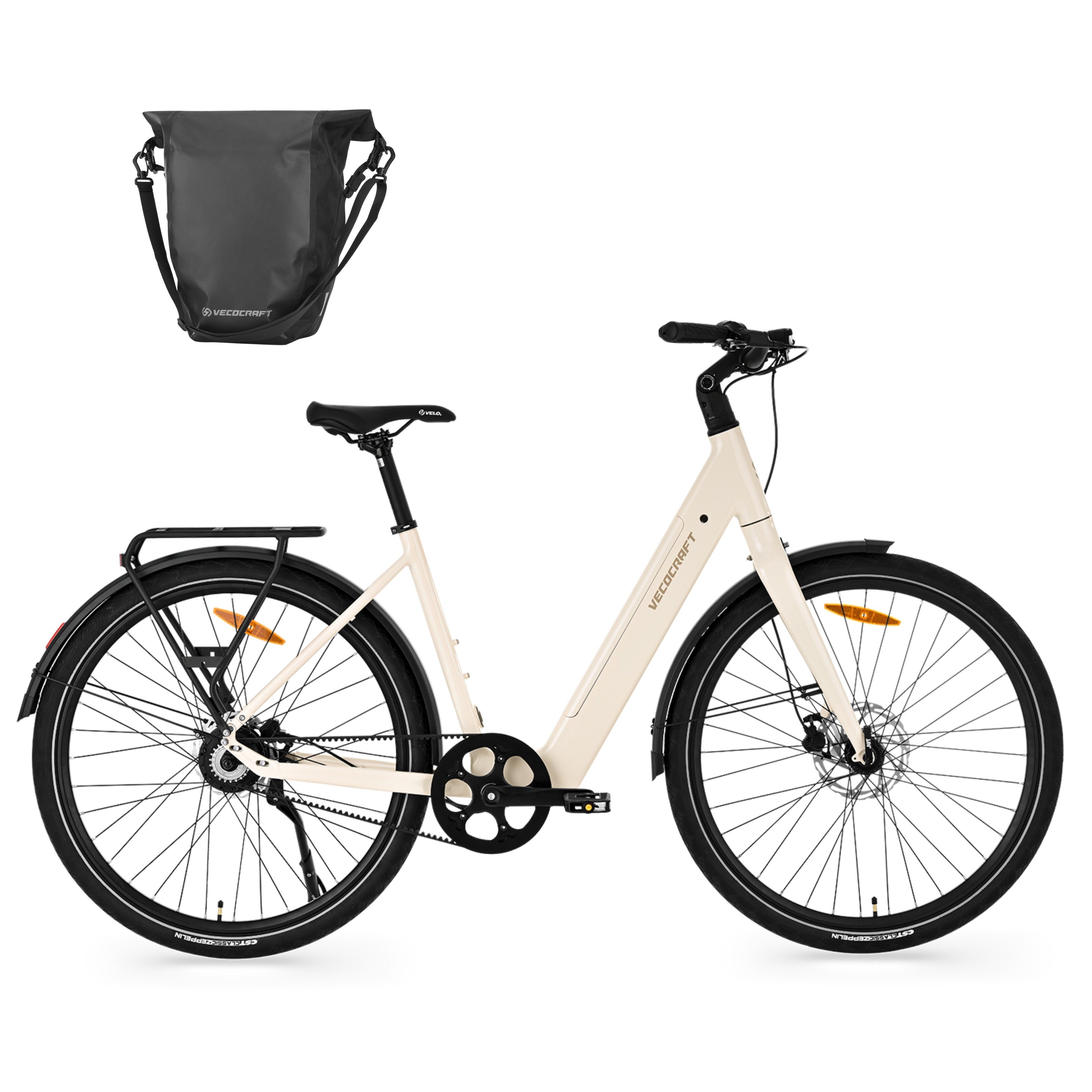 E-Bike Cityrad 28'' LUNA 1.0 mit Gates Riemen & integriertem Display, 100km