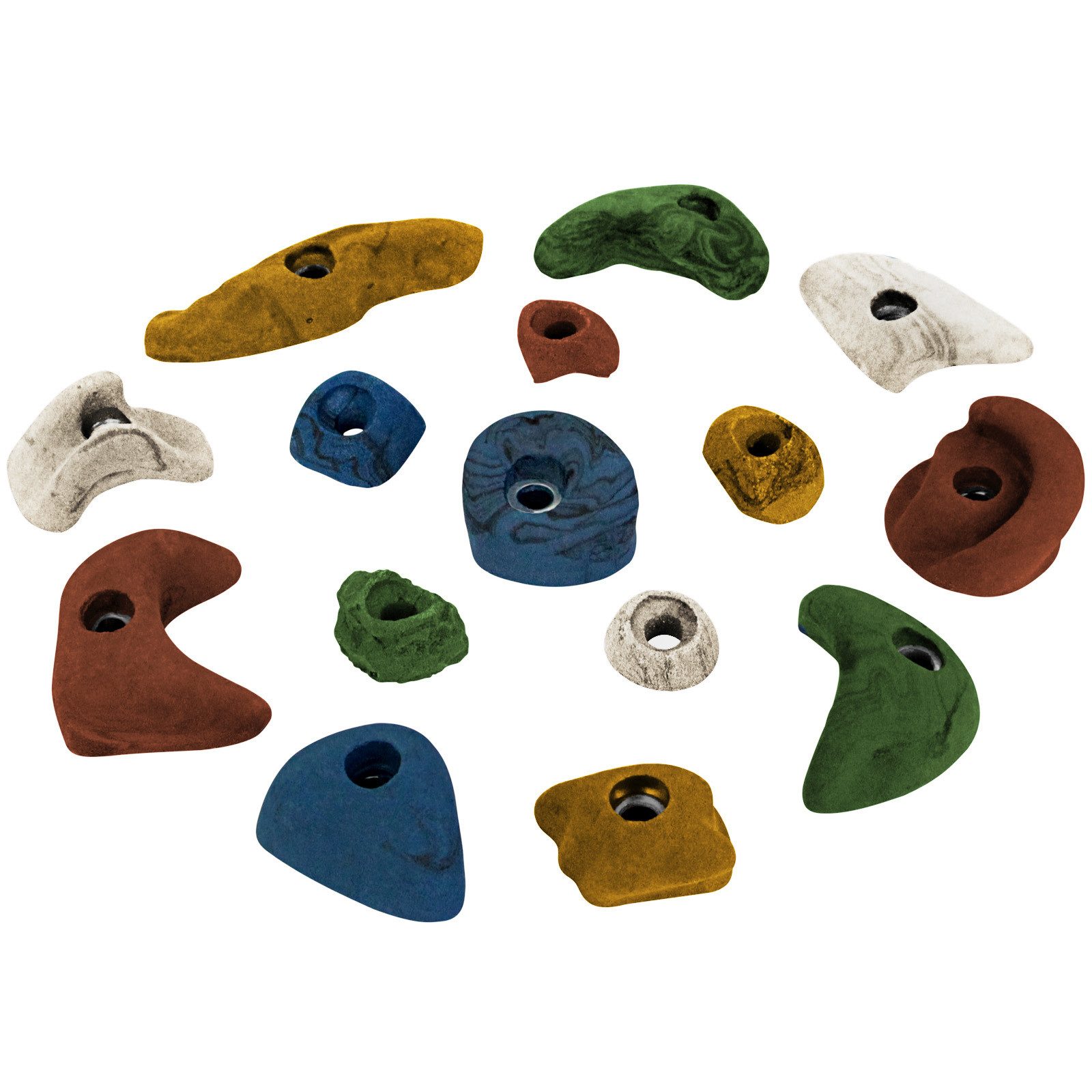 Klettergriff ALPIDEX 15 Klettergriffe, je 5 Griffe in den Größen L, M und S