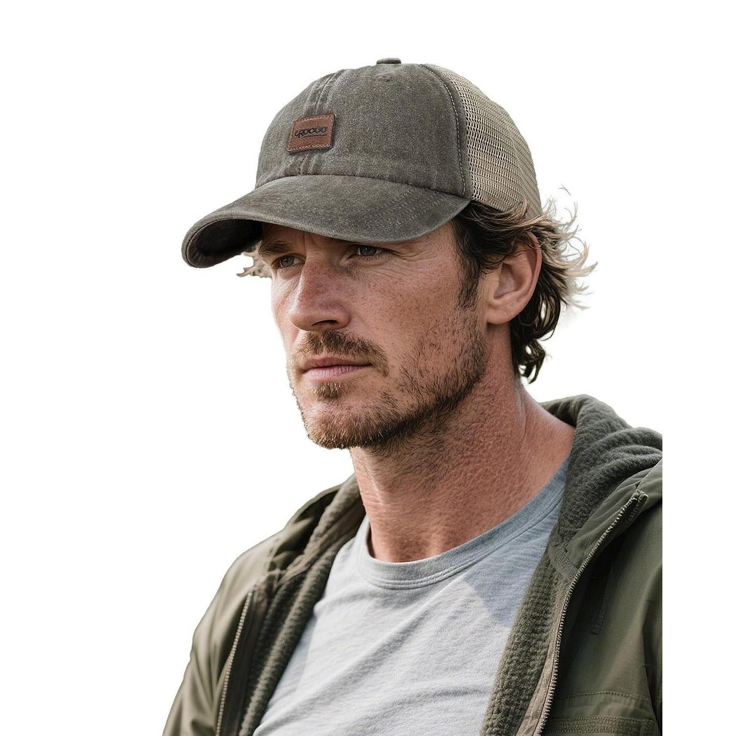 LuxusKollektion Trucker Cap Basecap Mesh Herren Damen Schildkappe Trucker CDGE-CRZM02-GreyBrown