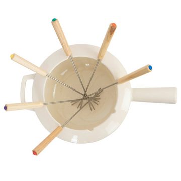 Mahlzeit Fondue 13-teiliges Gusseisen Fondue Set für 6 Personen, 2 L, emailliert, 6 Fonduegabeln