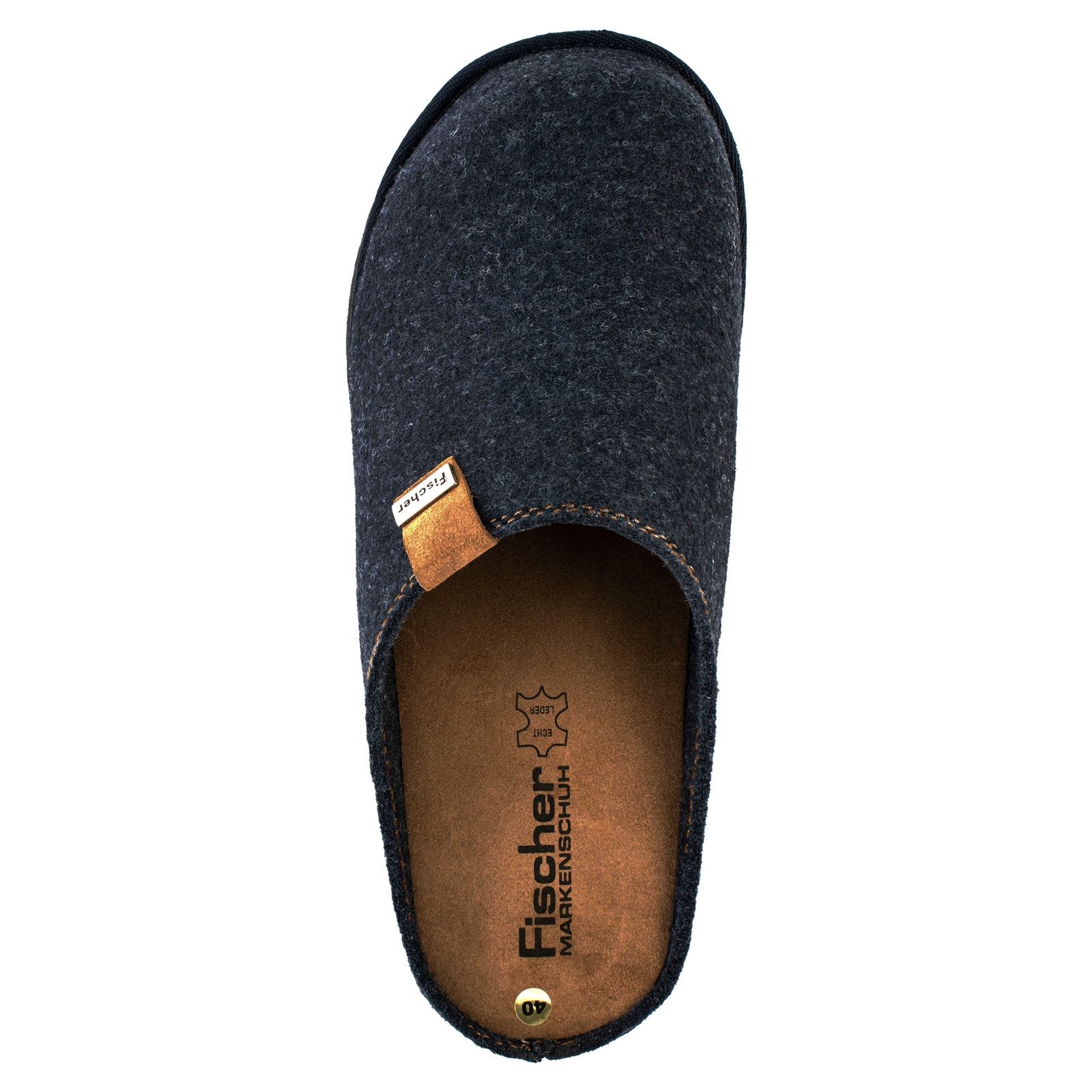 Fischer-Markenschuh Pantoffeln Helge Hausschuh mit herausnehmbarer Einlegesohle – Bild 5 von 5