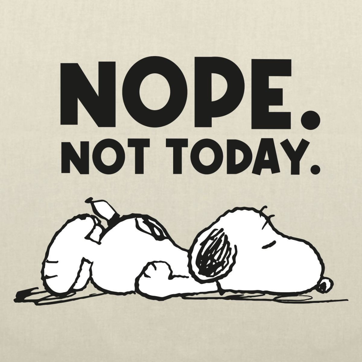 Spreadshirt Henkeltasche Peanuts Snoopy Nope Not Today Bürohumor Stoffbeutel (1-tlg)