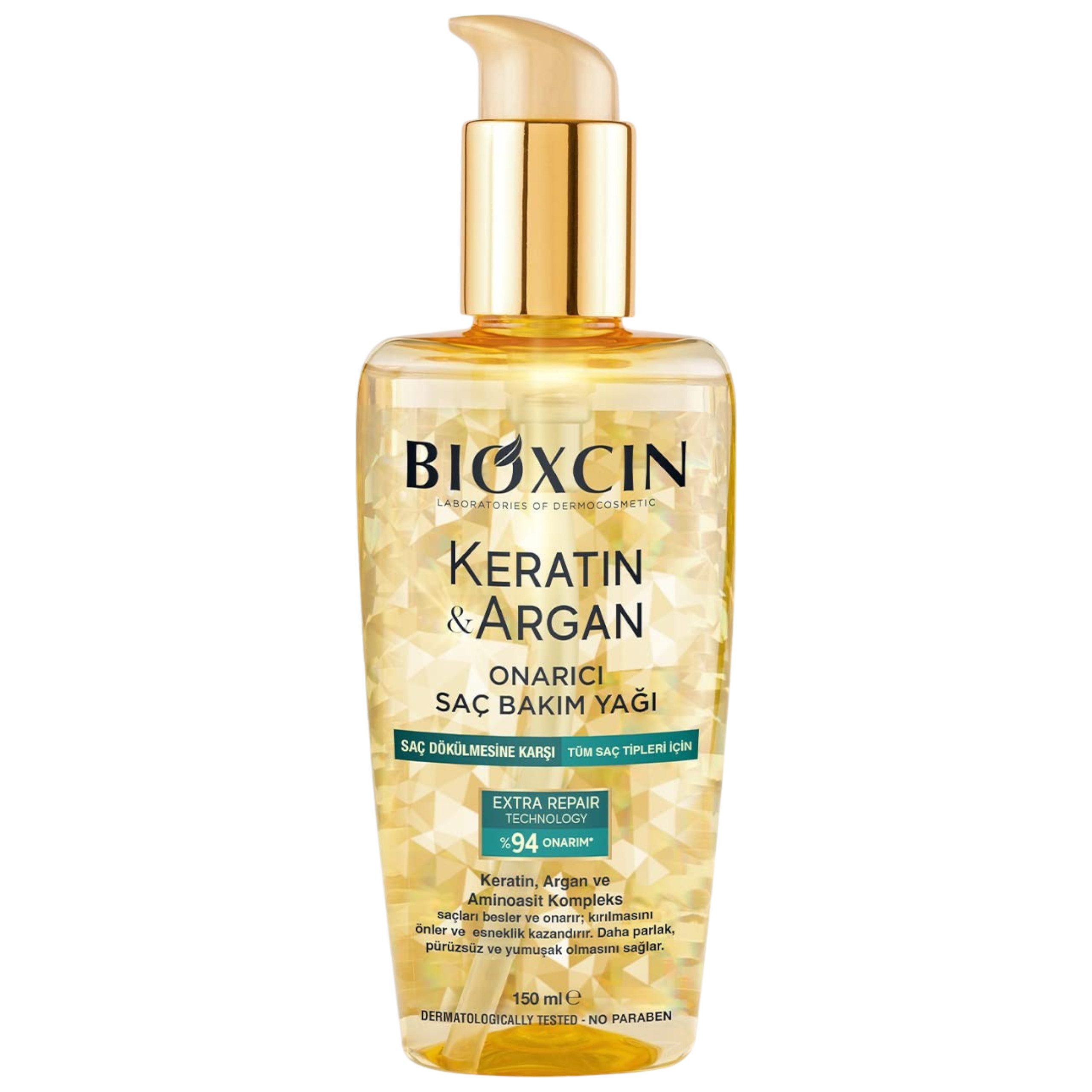 Haaröl Bioxcin Keratin & Arganöl - Repair Haarpflegeöl - Anti-Frizz-Effekt