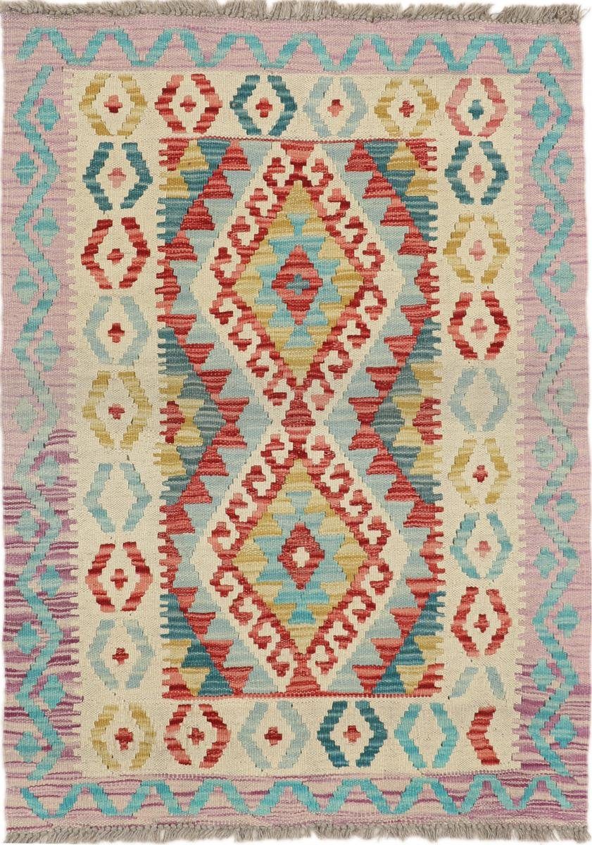Ehrlicher Kauf Orientteppich Kelim Afghan Heritage Moderner Handgewebter 3 Trading, Orientteppich, Nain 87x105 rechteckig, Höhe: mm