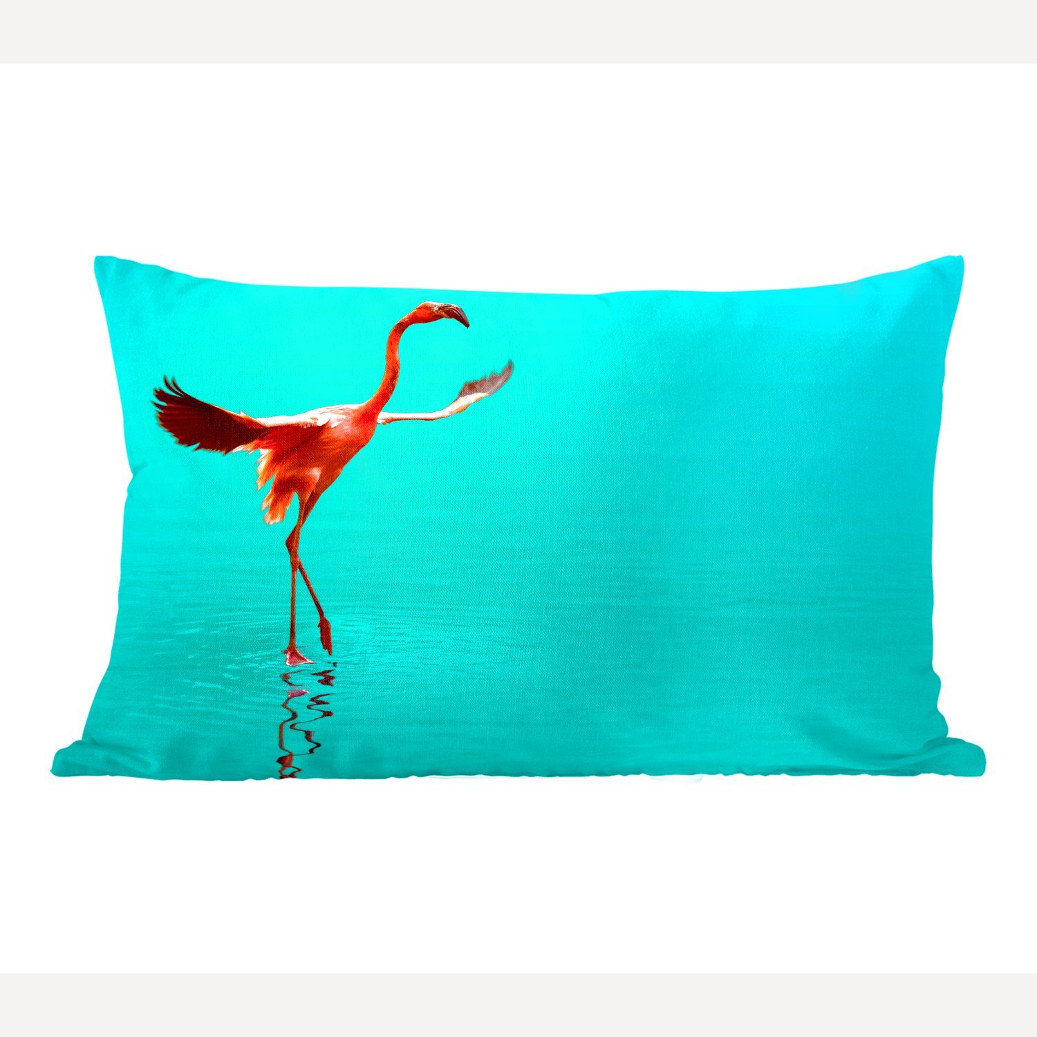blauen Dekoration, Wohzimmer Dekokissen Füllung, Meer, mit Zierkissen, Schlafzimmer im Flamingo Dekokissen MuchoWow