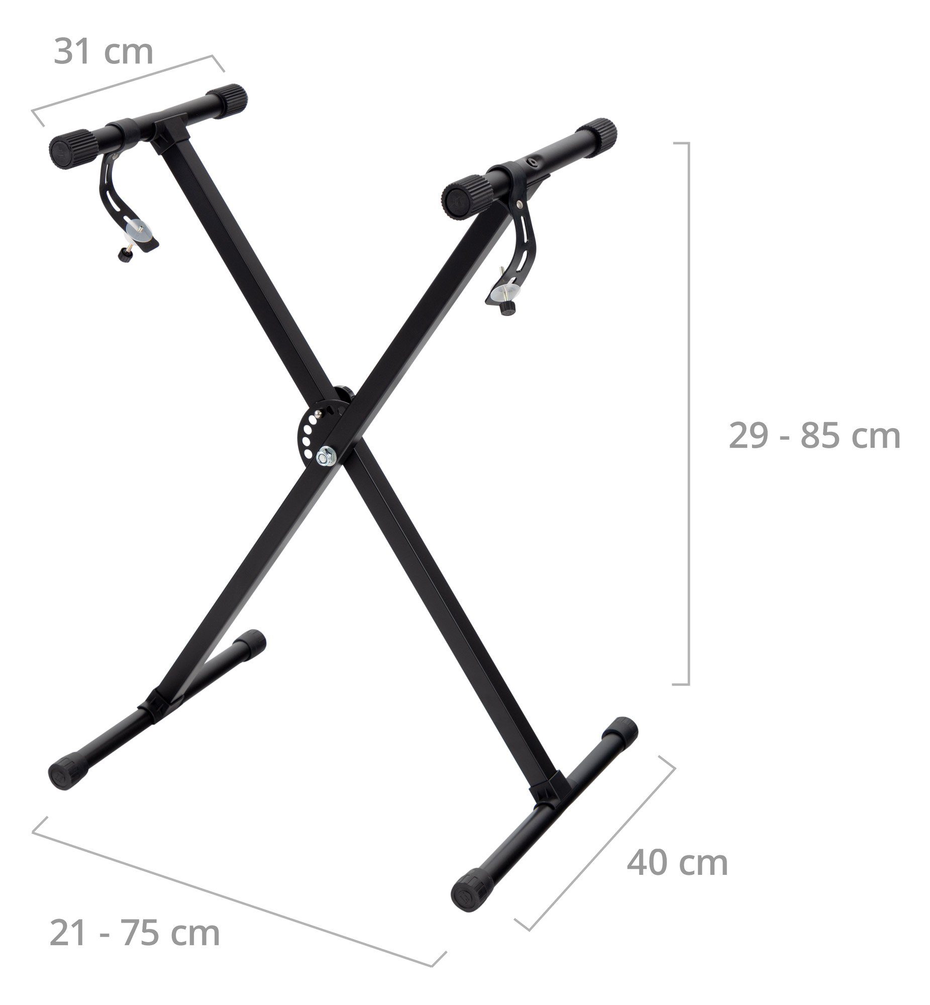 FunKey Keyboardständer FunKey Keyboardständer schwarz, 7-fach höhenverstellbar - Ständer für Keyboards und Synthesizer