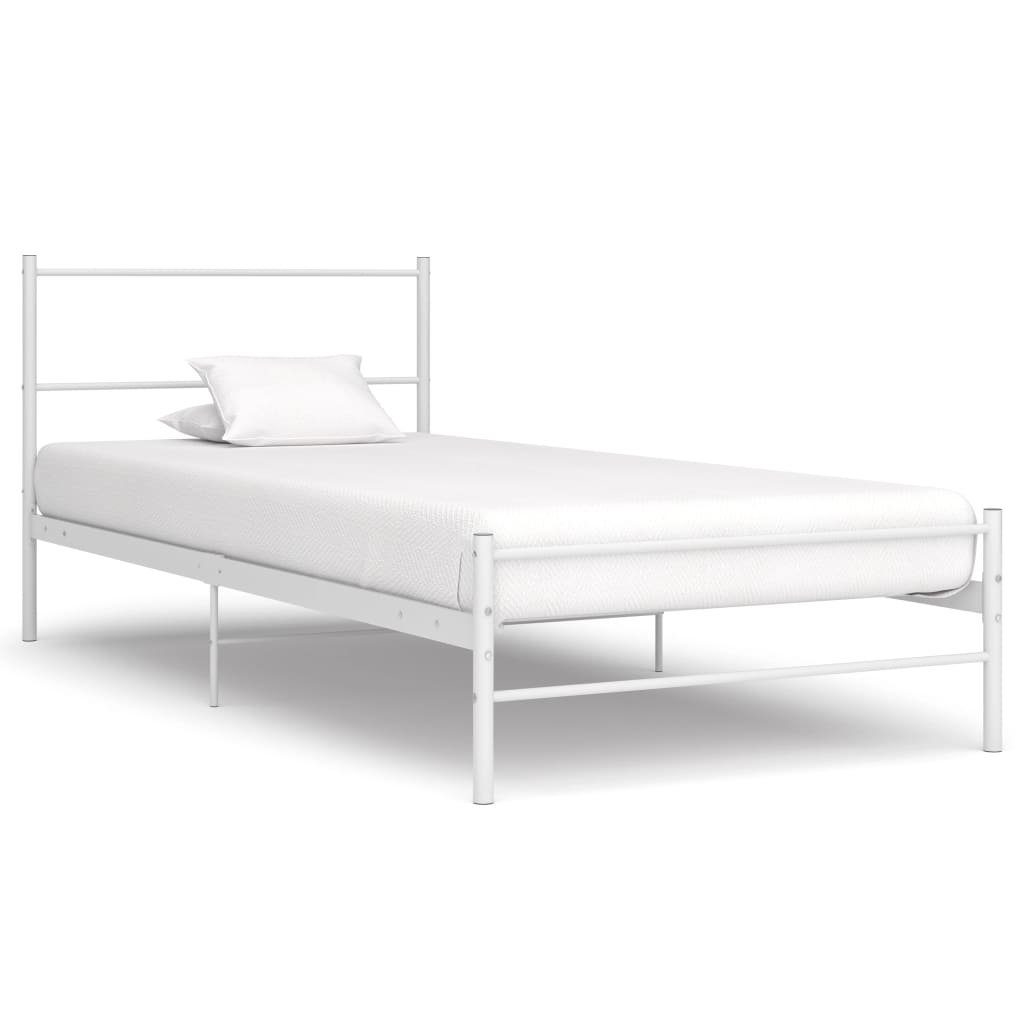 furnicato Bettgestell Metallbett Weiß 209 x 97 x 84 cm für 1 Person (1-tlg)