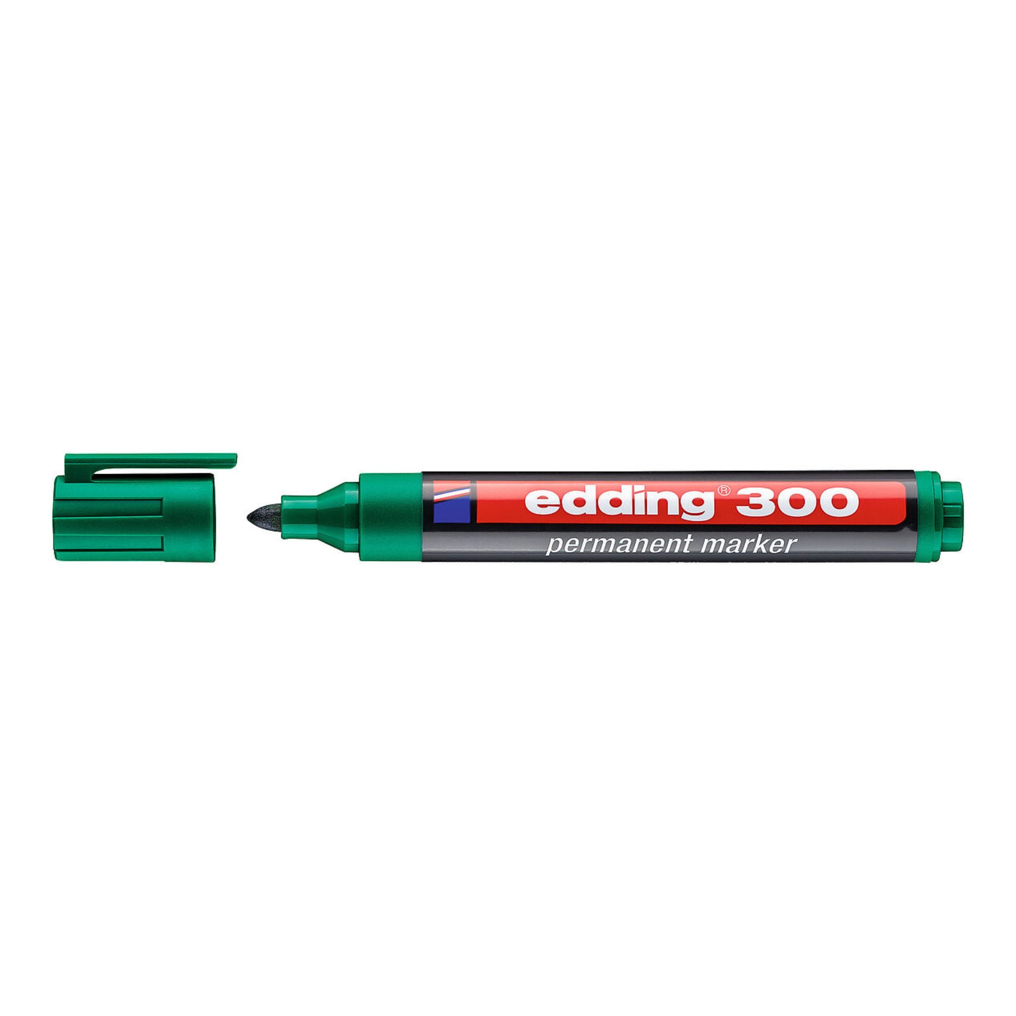 edding Permanentmarker Permanentmarker 300, Rundspitze, 1,5 - 3 mm, grün EDDING 4-300003, (3-tlg)