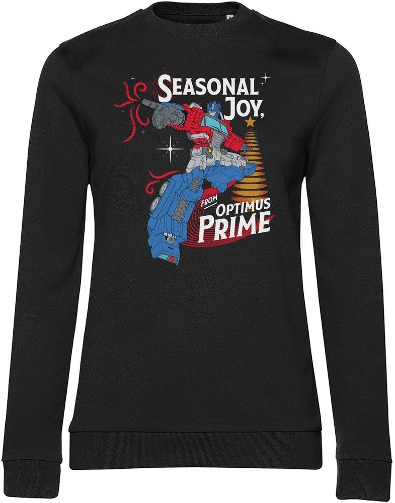 Transformers Rundhalspullover Seasonal Joy From Optimus Prime Girly Sweatshirt