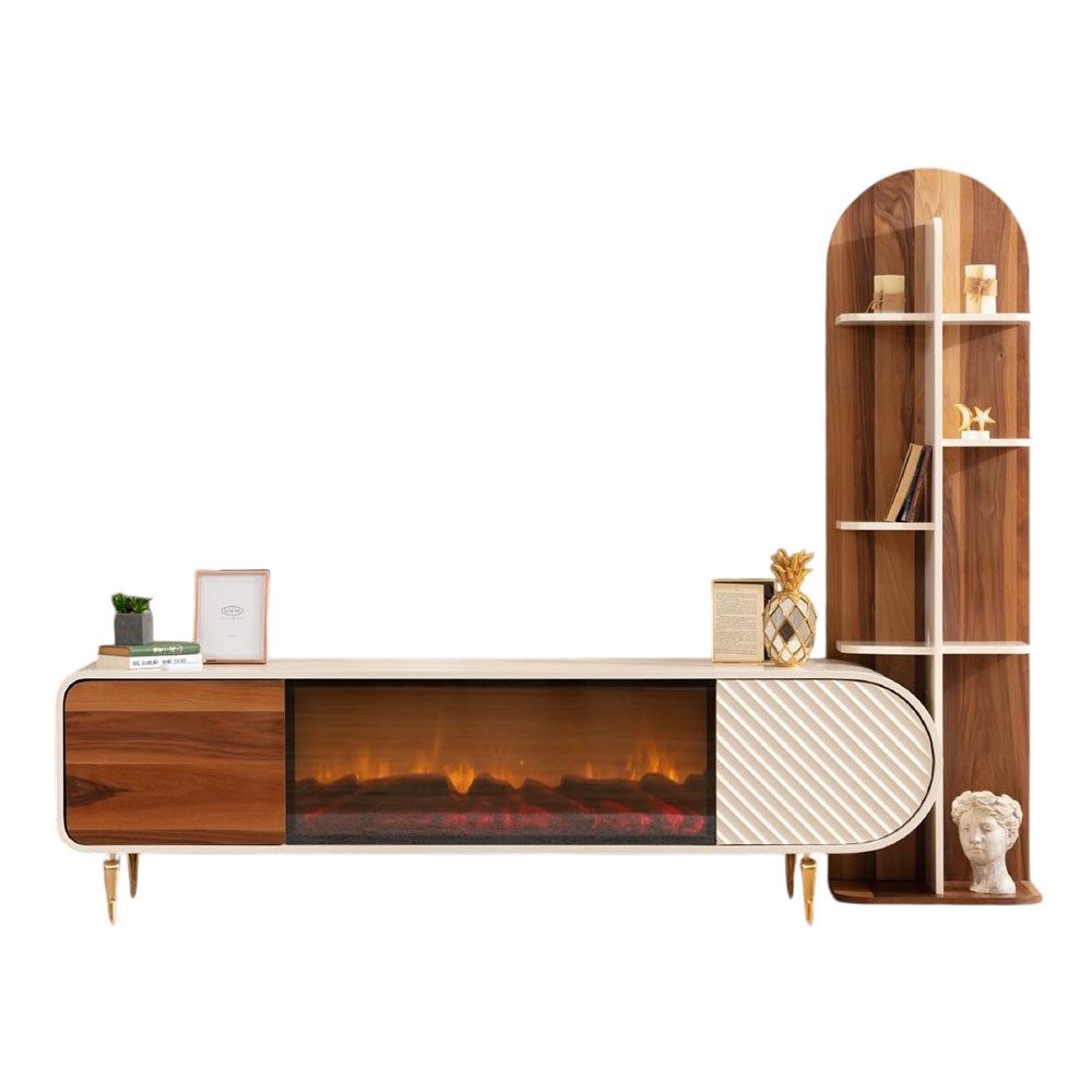 Xlmoebel TV-Board Neues Мебельstück aus Holz mit Feuer-Imitation: Kamin-Sideboard (Sideboard), Hergestellt in Europa