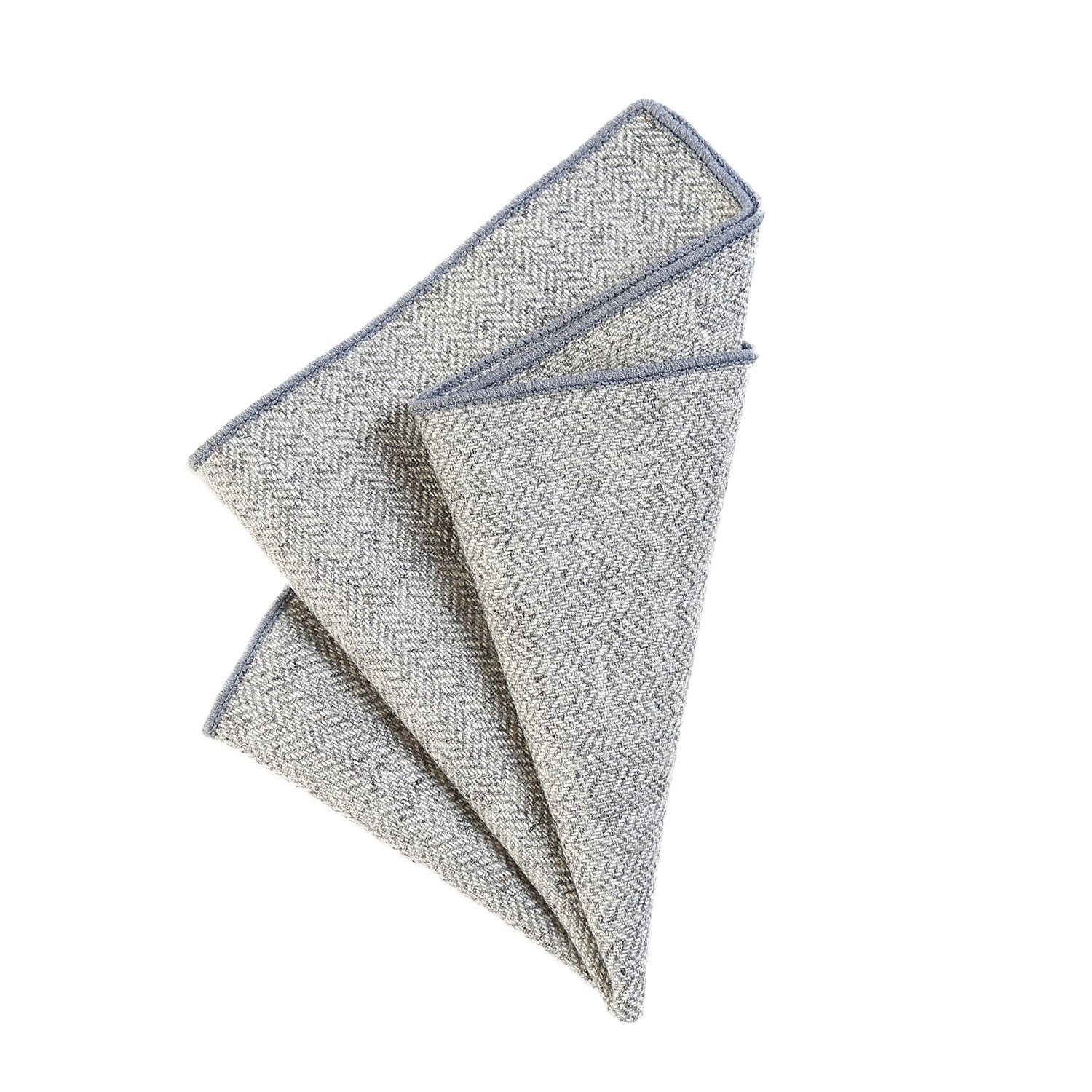DonDon Einstecktuch DonDon Herren Einstecktuch Taschentuch 23 x 23 cm Baumwolle Tweed, (Packung, 1-St), zum Falten, kariert, Tweed-Look hellgrau