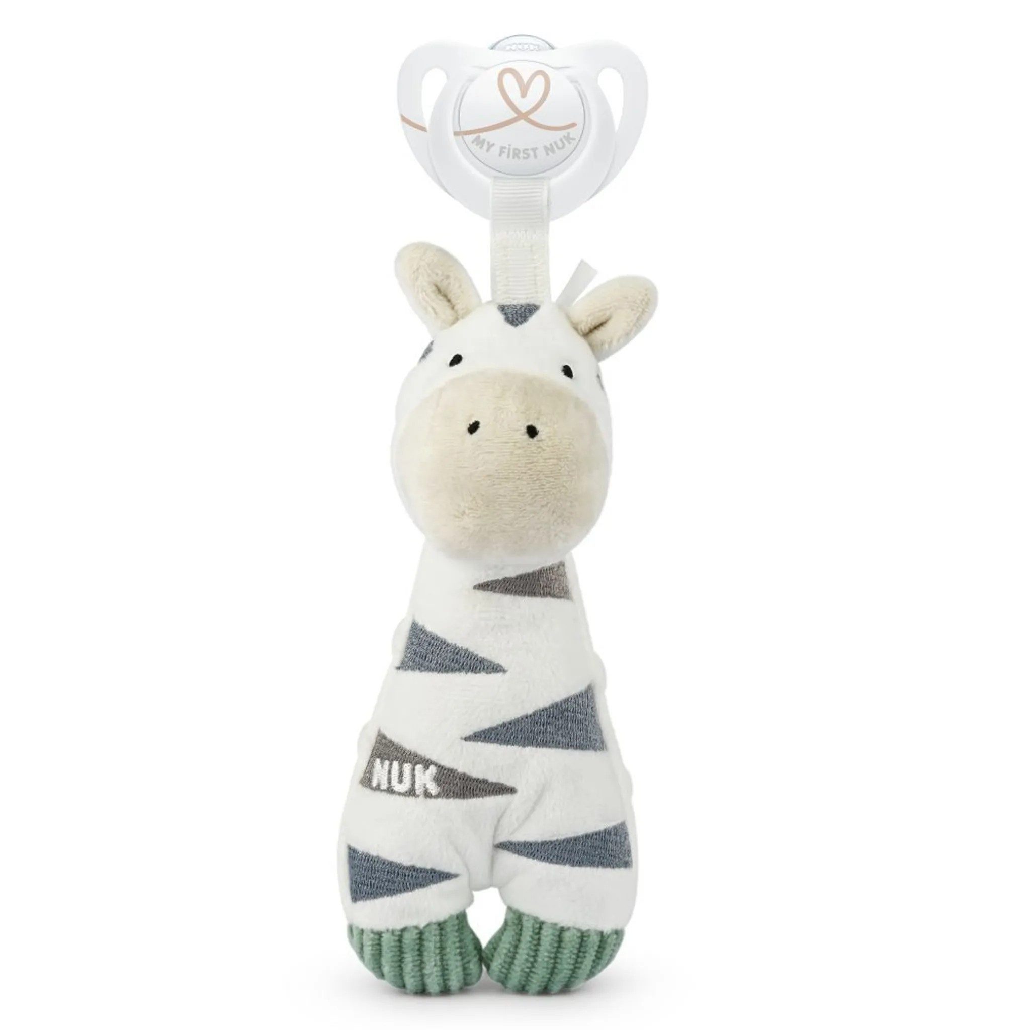 NUK Schnuller 1x NUK Schnuller Buddy Little Friend Zebra, Schnuller-Kuscheltier