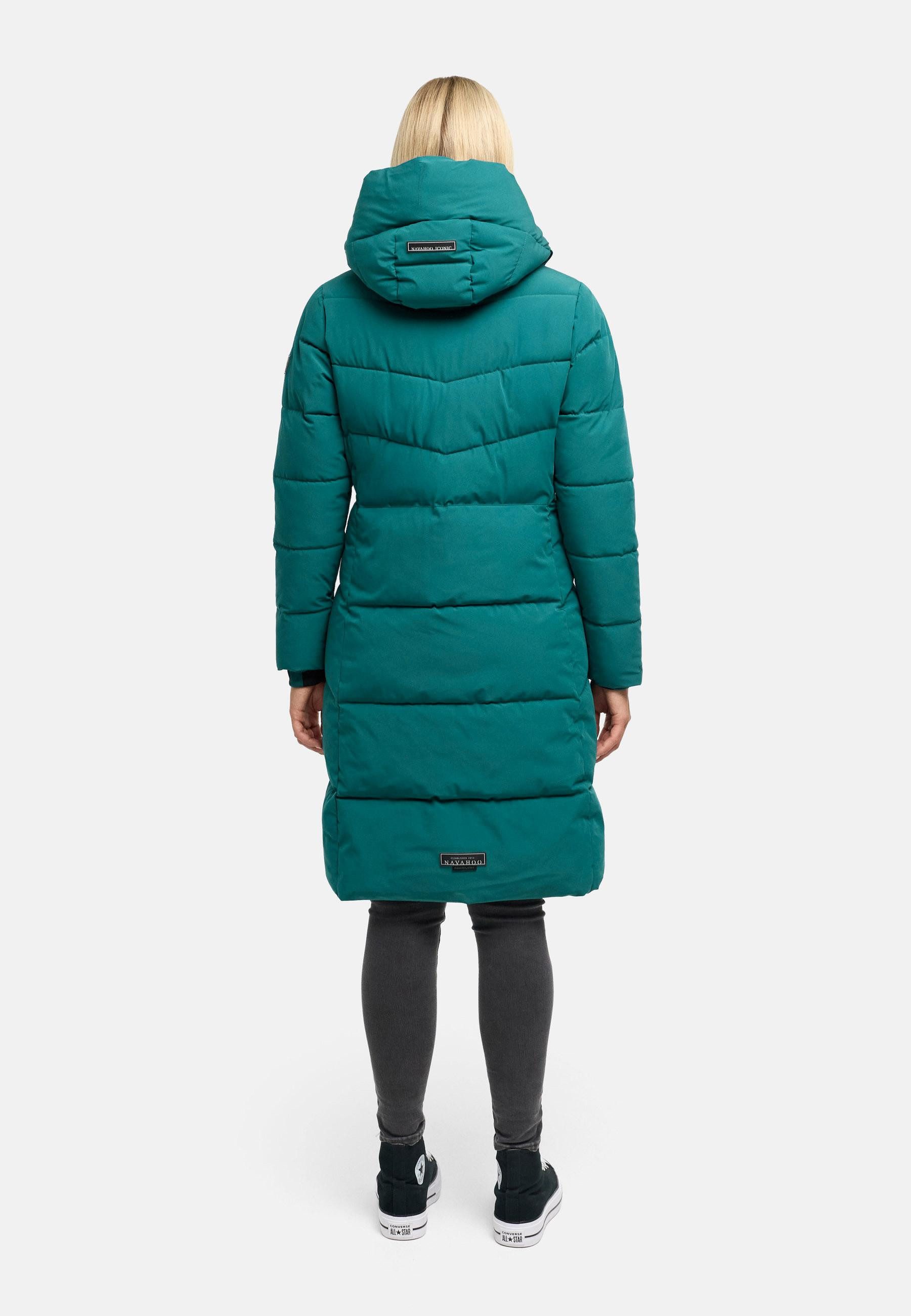 Navahoo Steppmantel Schokokuss XIV Warmer Damen gesteppter Wintermantel mit Kapuze – Bild 3 von 5