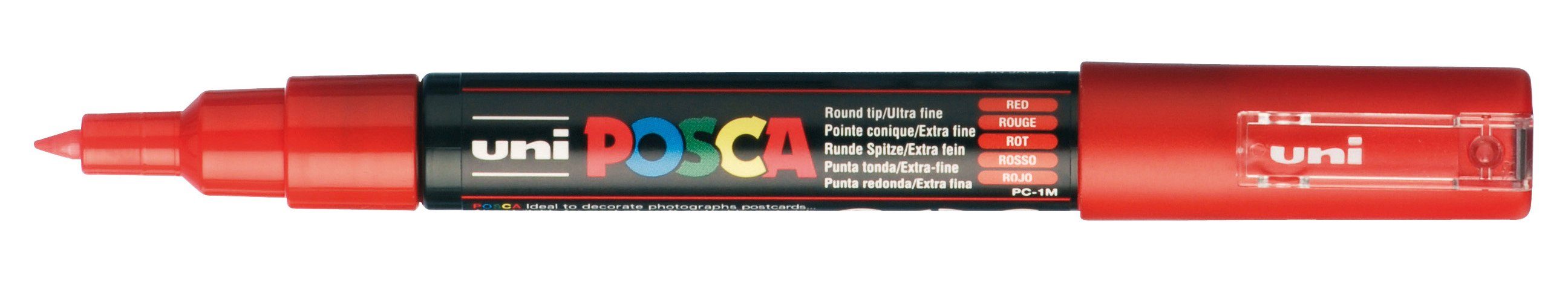 POSCA Marker Wasserverdünnbar Rot Geruchsneutral, Wasserbasis, Lichtecht, Marker PC-1MC,